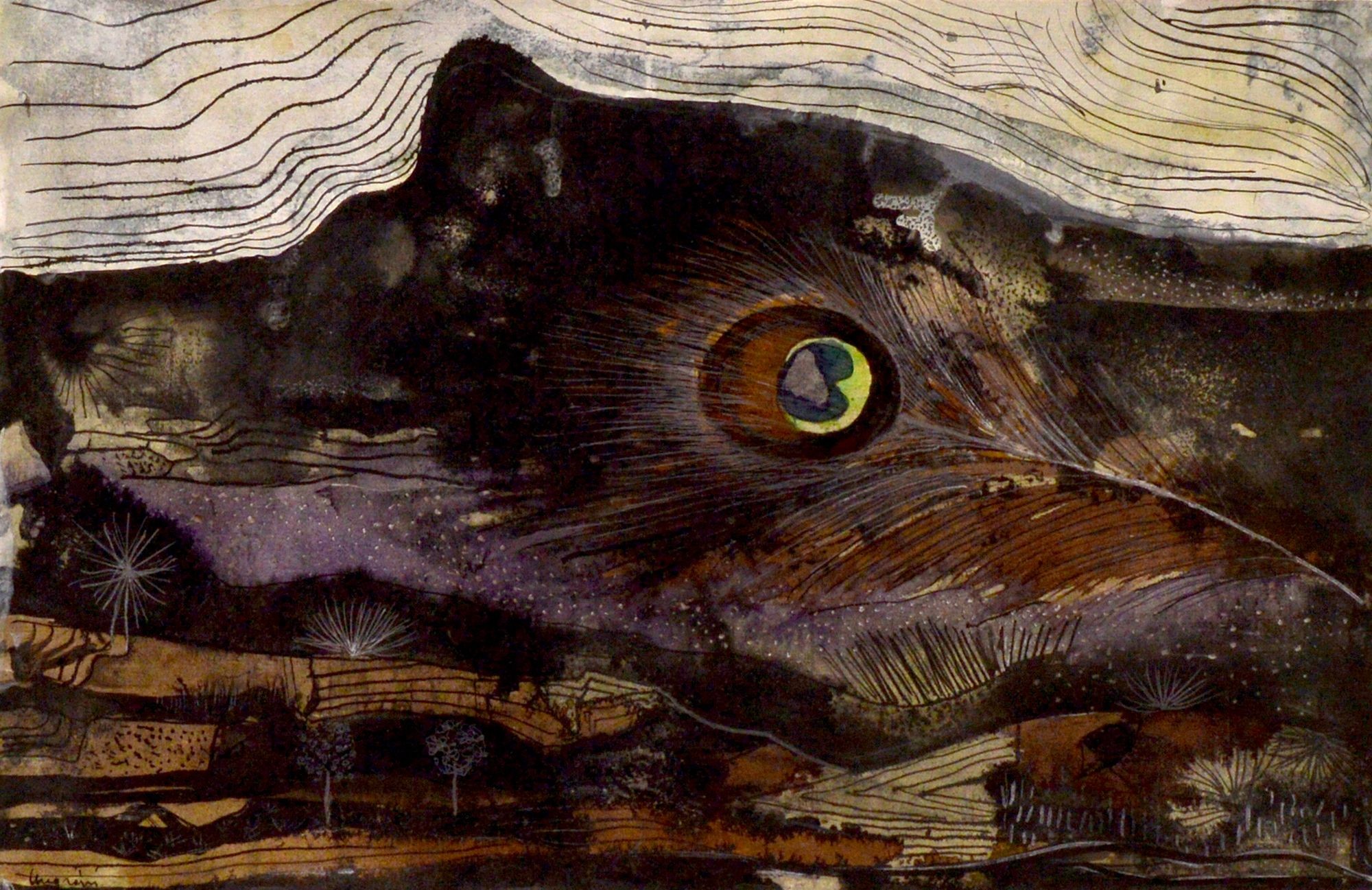 Fantasztikus táj pávatollal (Rippl-Rónai Múzeum CC BY-NC-SA)