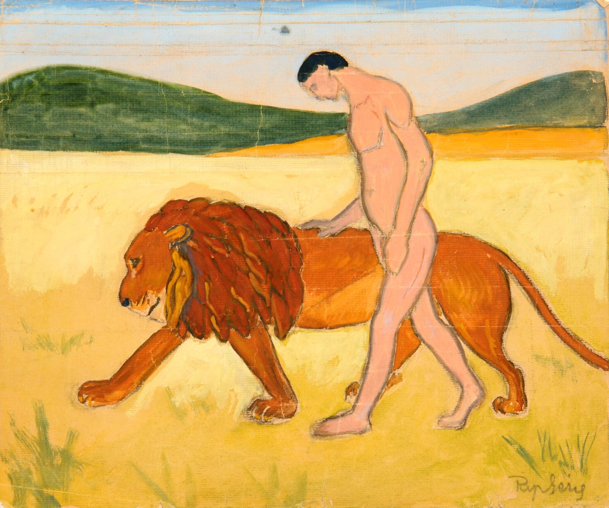 Fiú és oroszlán (Rippl-Rónai Múzeum CC BY-NC-SA)