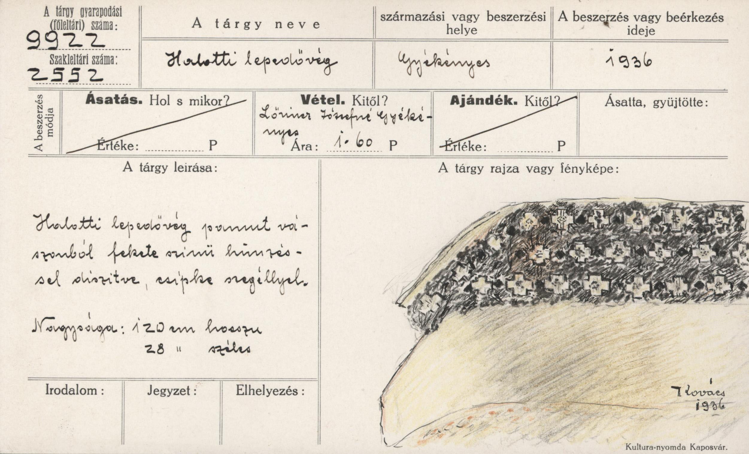 Halotti lepedővég (Rippl-Rónai Múzeum CC BY-NC-ND)