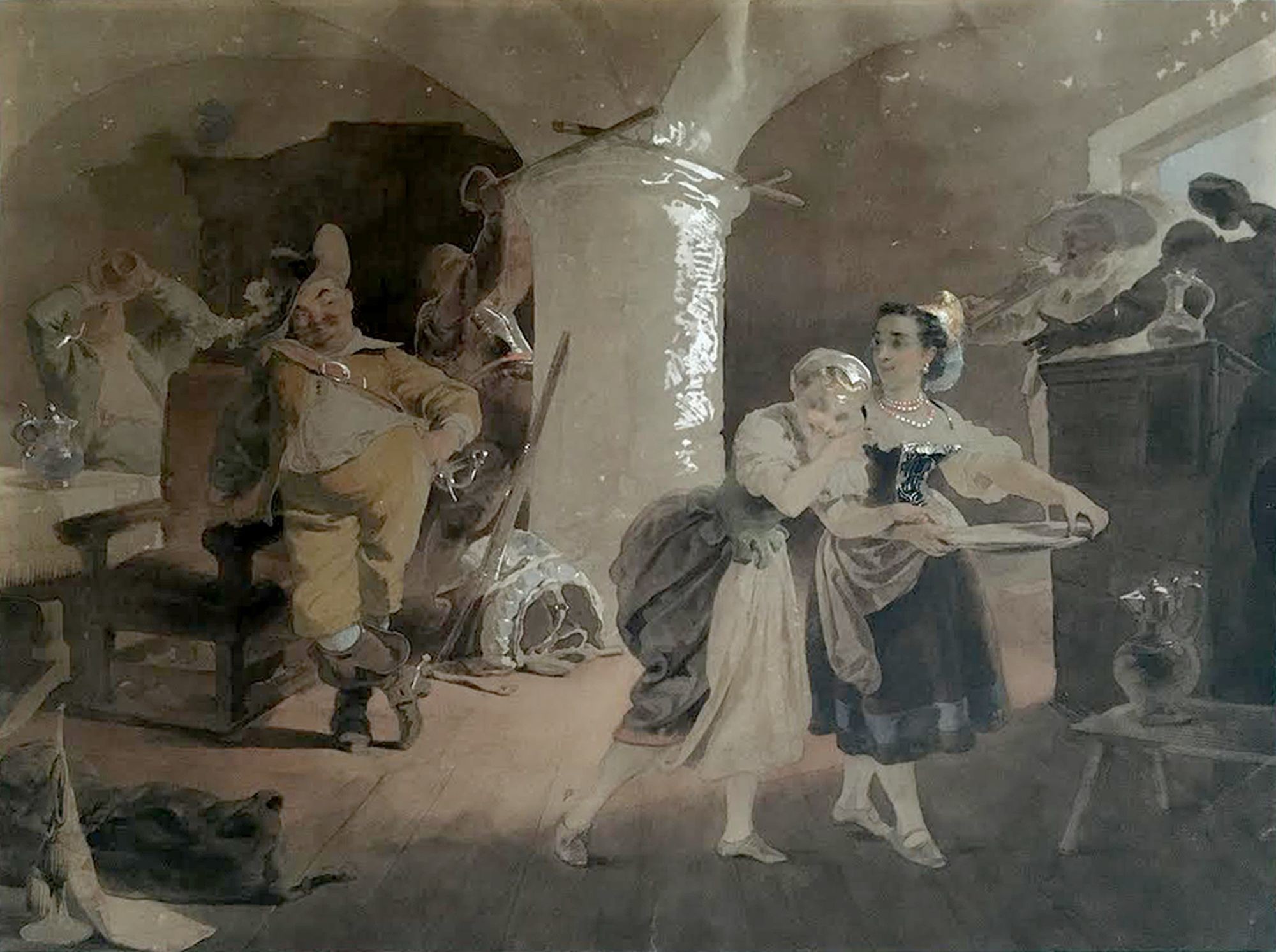 Hölgyekkel mulató Falstaff (Rippl-Rónai Múzeum CC BY-NC-SA)