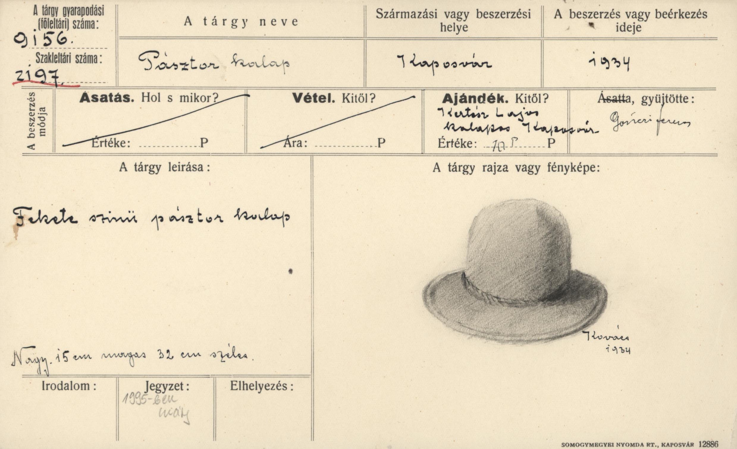 Kanász kalap (Rippl-Rónai Múzeum CC BY-NC-ND)