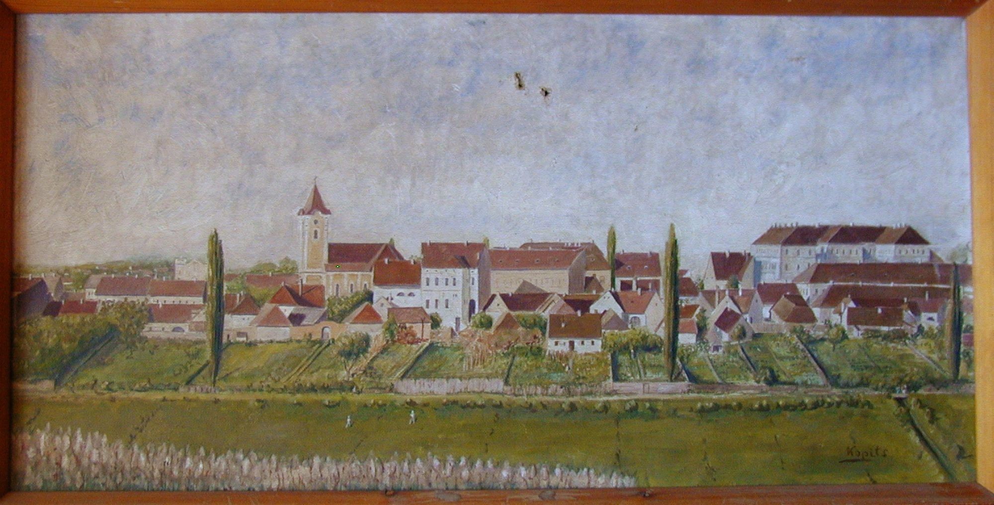 Kaposvár látképe délről nézve (Rippl-Rónai Múzeum CC BY-NC-SA)