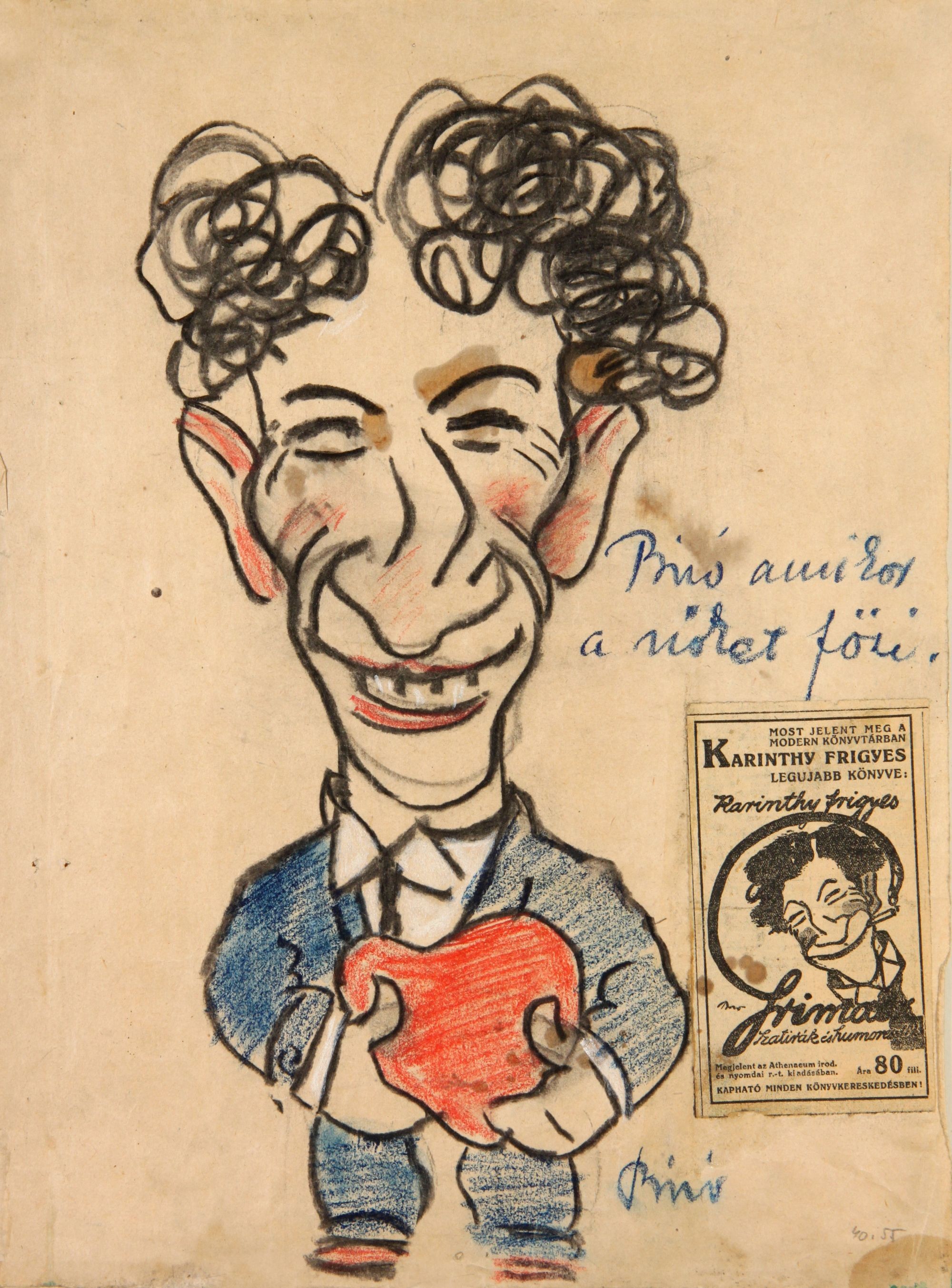 Karikatúra önmagáról (Rippl-Rónai Múzeum CC BY-NC-SA)