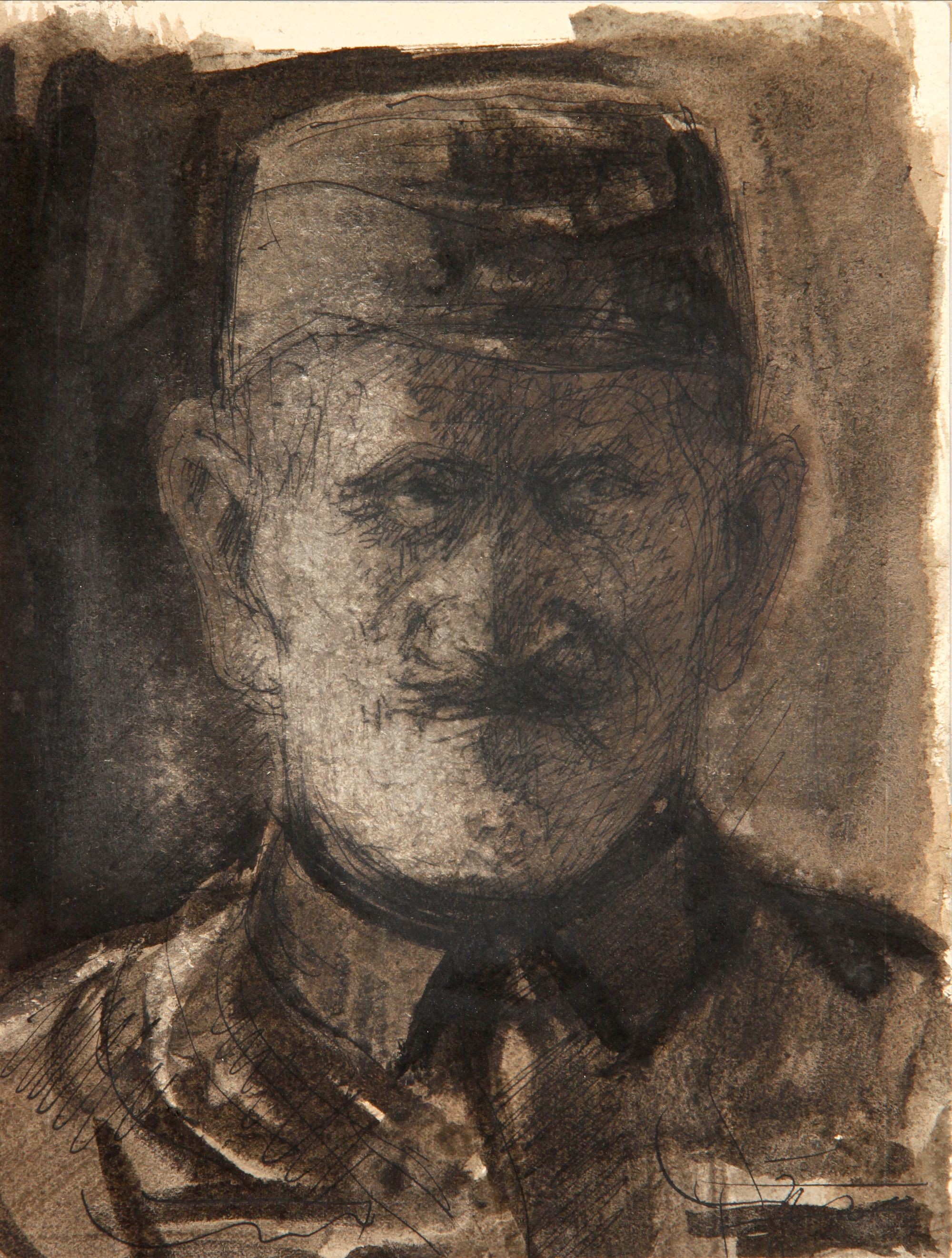 Katonasapkás férfifej (Rippl-Rónai Múzeum CC BY-NC-SA)