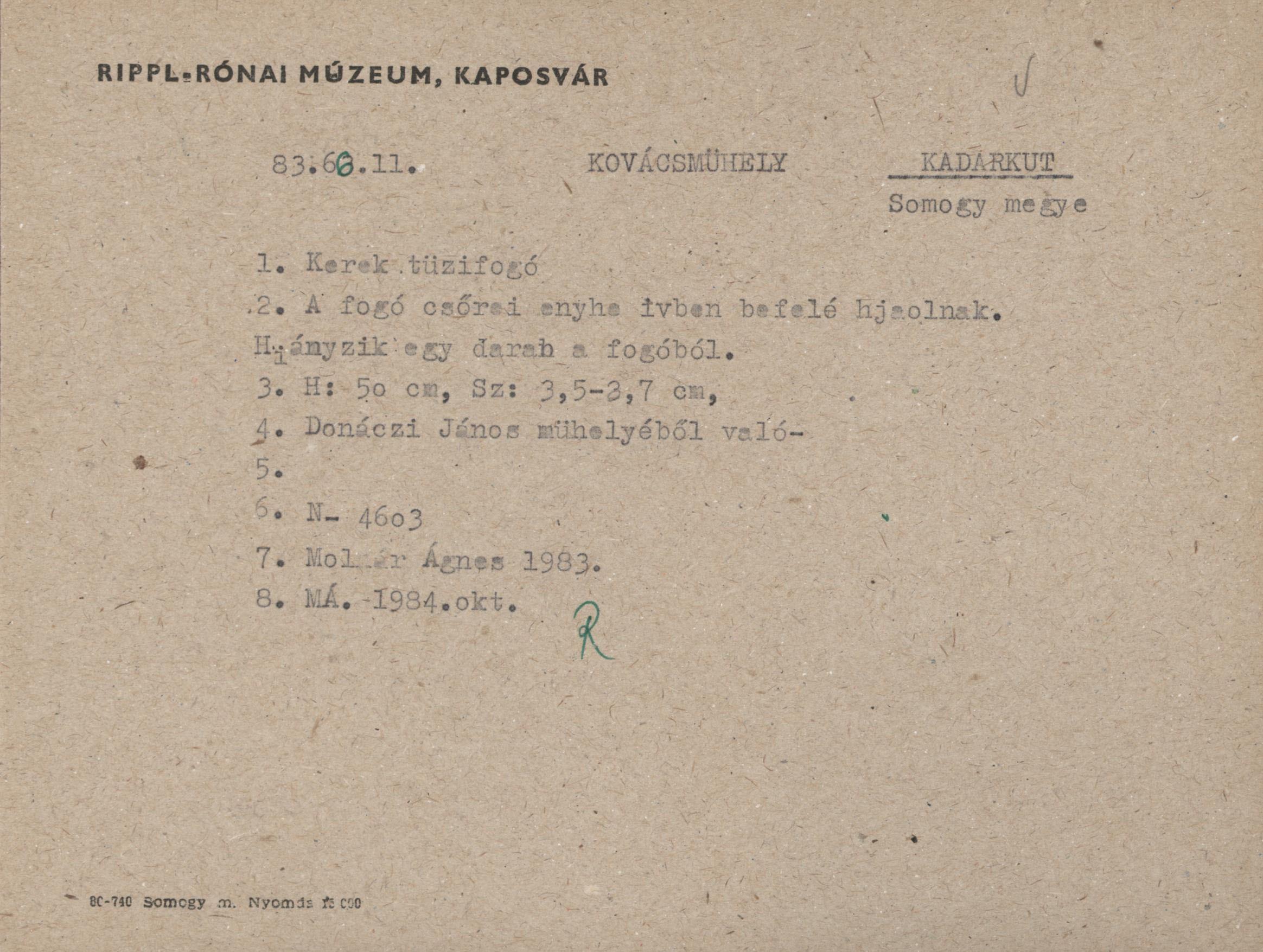 Kerek tüzifogó (Rippl-Rónai Múzeum CC BY-NC-ND)