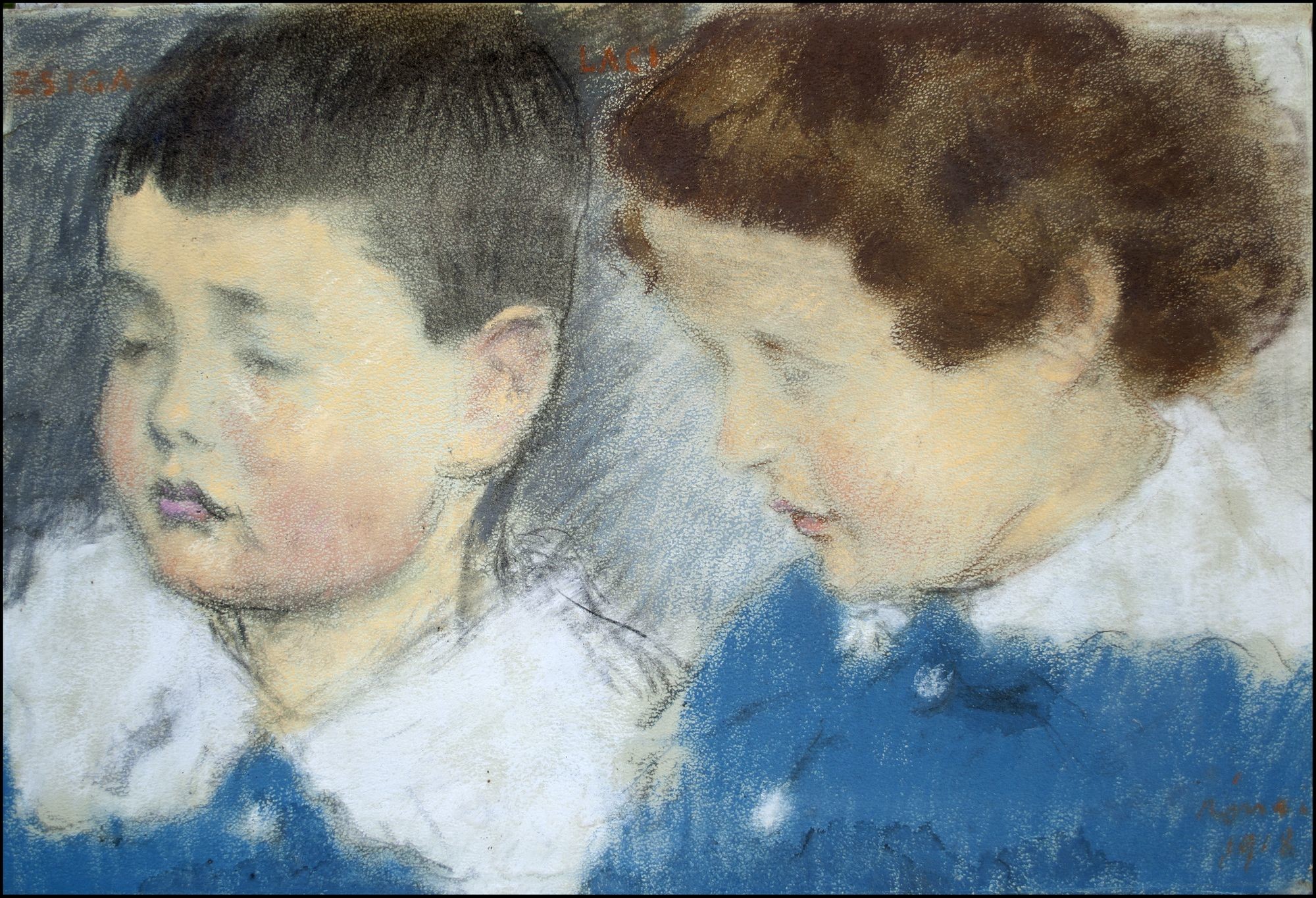 Két kisfiú (gróf Somssich gyerekeket ábrázolja, H.J.) (Rippl-Rónai Múzeum CC BY-NC-SA)