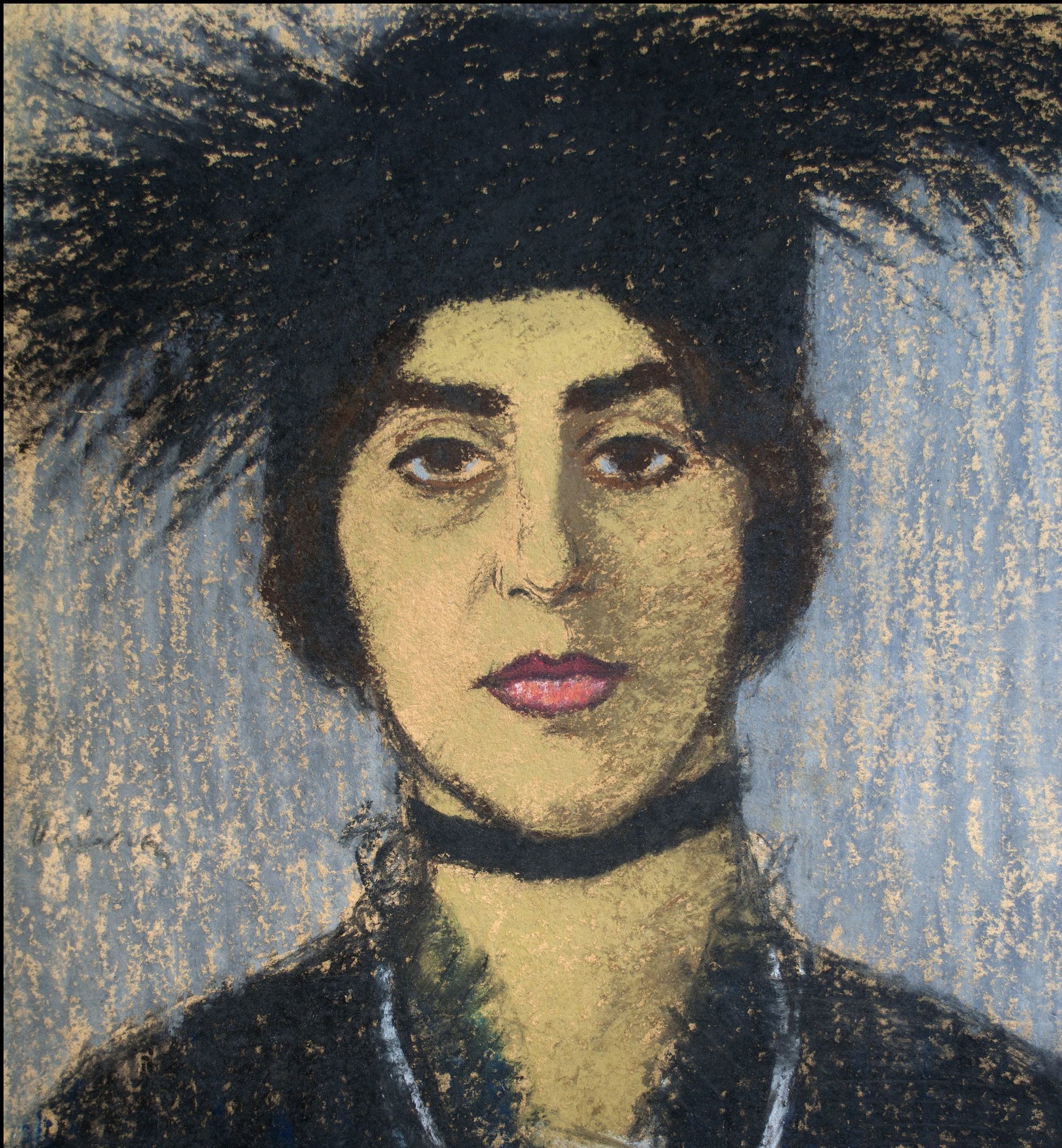 Nő fekete strucctollas kalapban (Rippl-Rónai Múzeum CC BY-NC-SA)