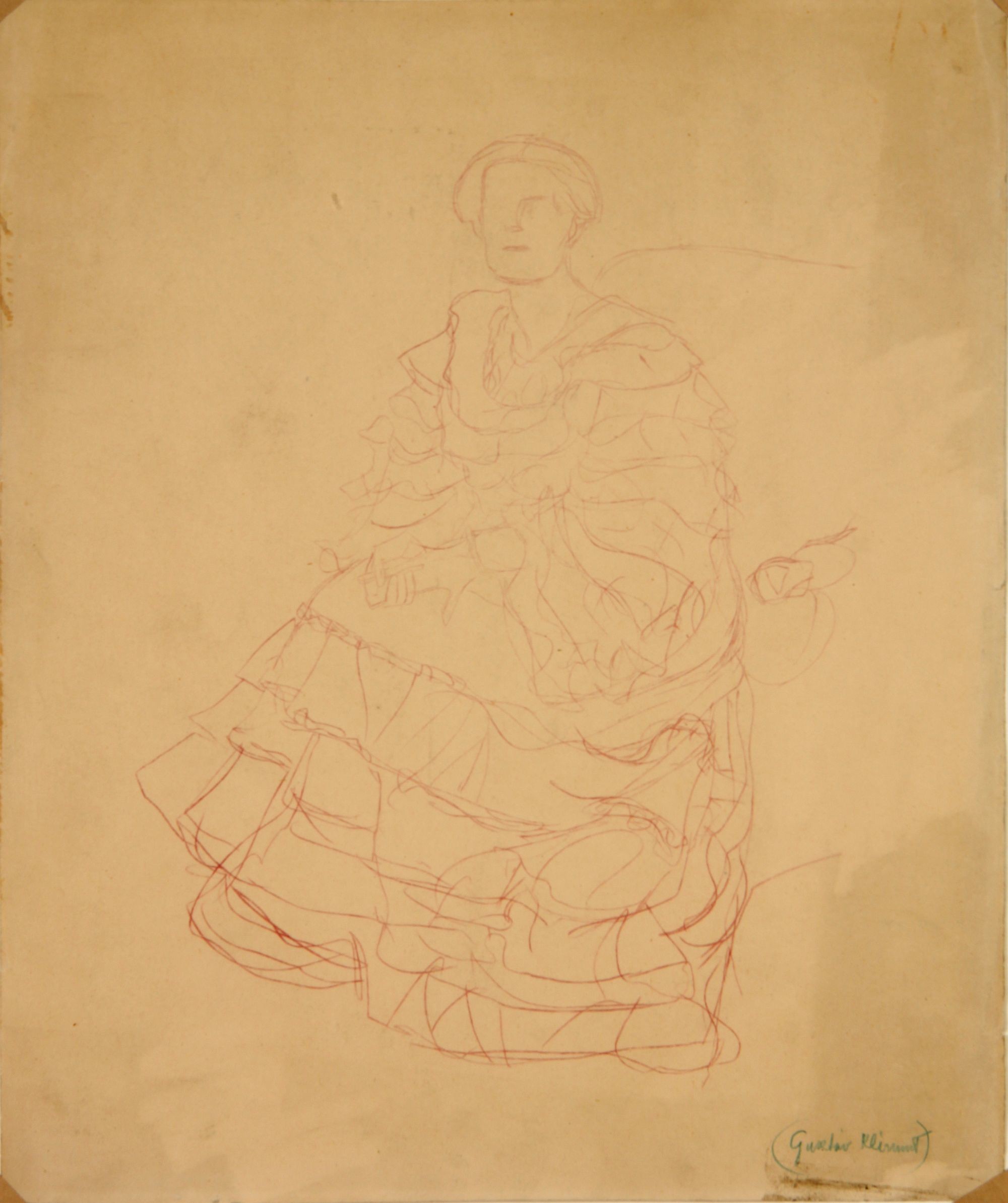 Nő fodros ruhában (Rippl-Rónai Múzeum CC BY-NC-SA)