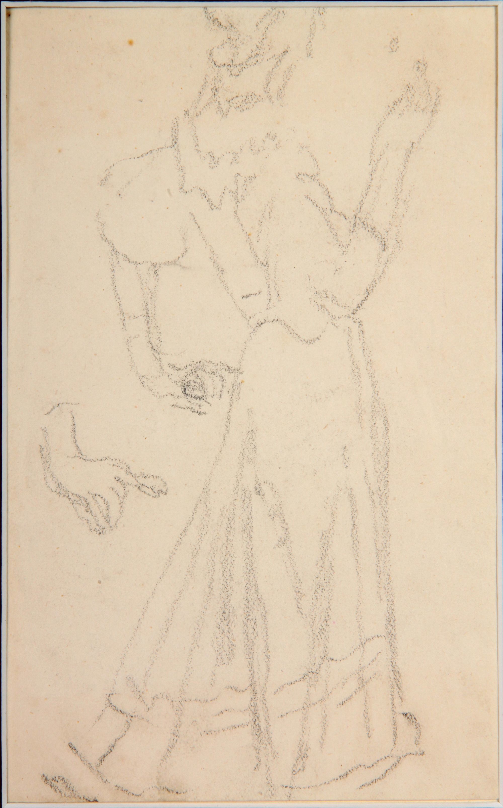 Női alak-vázlat a "Rózsát tartó nő" c. képhez I. (Rippl-Rónai Múzeum CC BY-NC-SA)
