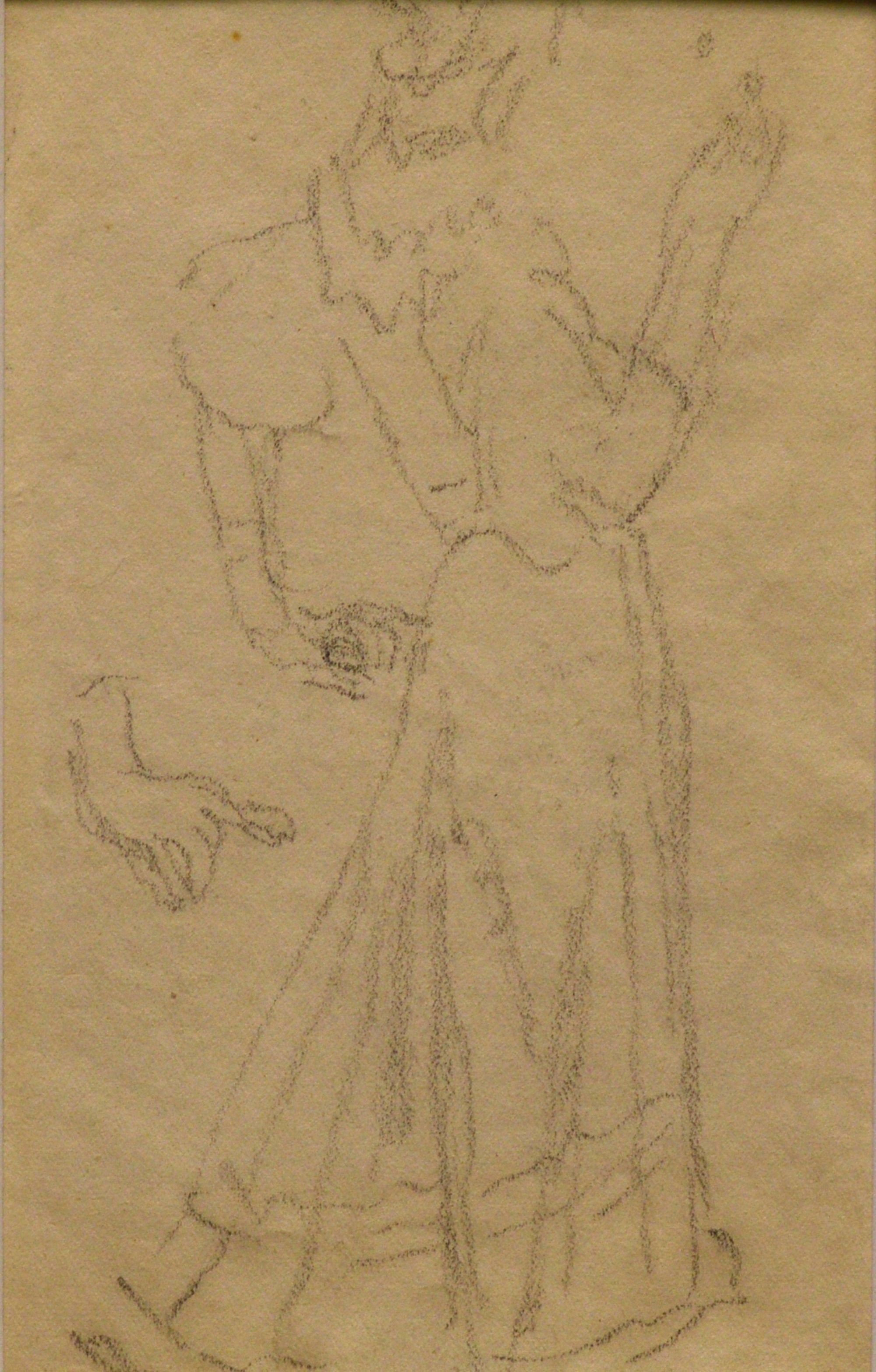 Női alak-vázlat a "Rózsát tartó nő" c. képhez II. (Rippl-Rónai Múzeum CC BY-NC-SA)