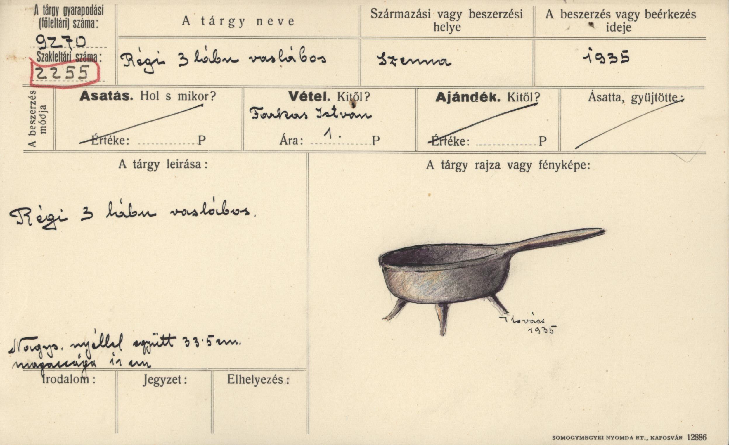 Régi vaslábas (Rippl-Rónai Múzeum CC BY-NC-ND)