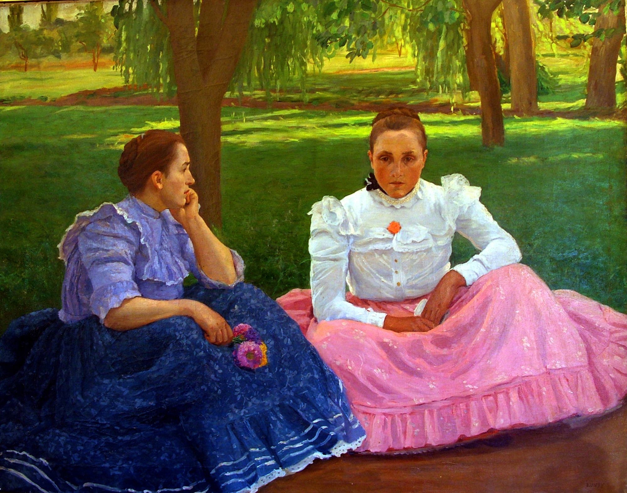 Somogytúri lányok vasárnapi beszélgetésben (Rippl-Rónai Múzeum CC BY-NC-SA)