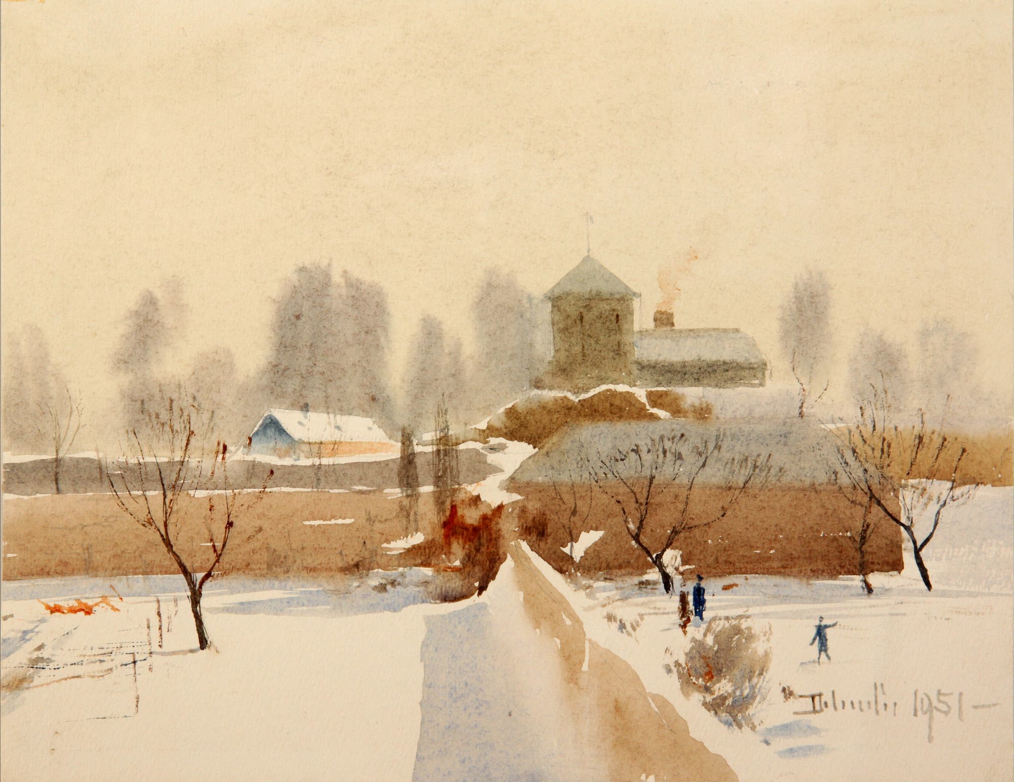 Tatai vár télen (Rippl-Rónai Múzeum CC BY-NC-SA)