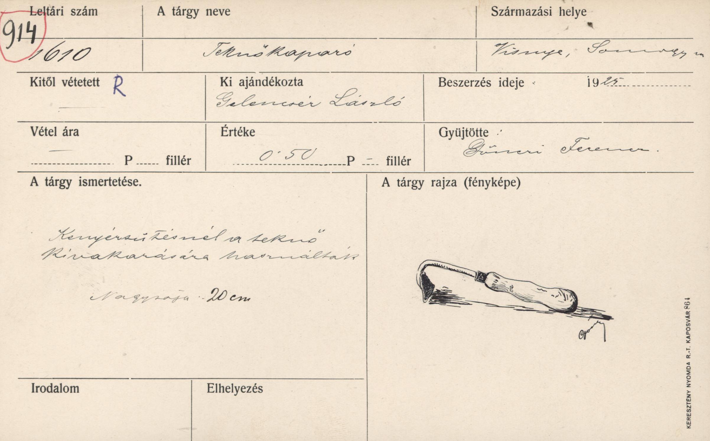 Teknő kaparó (Rippl-Rónai Múzeum CC BY-NC-ND)