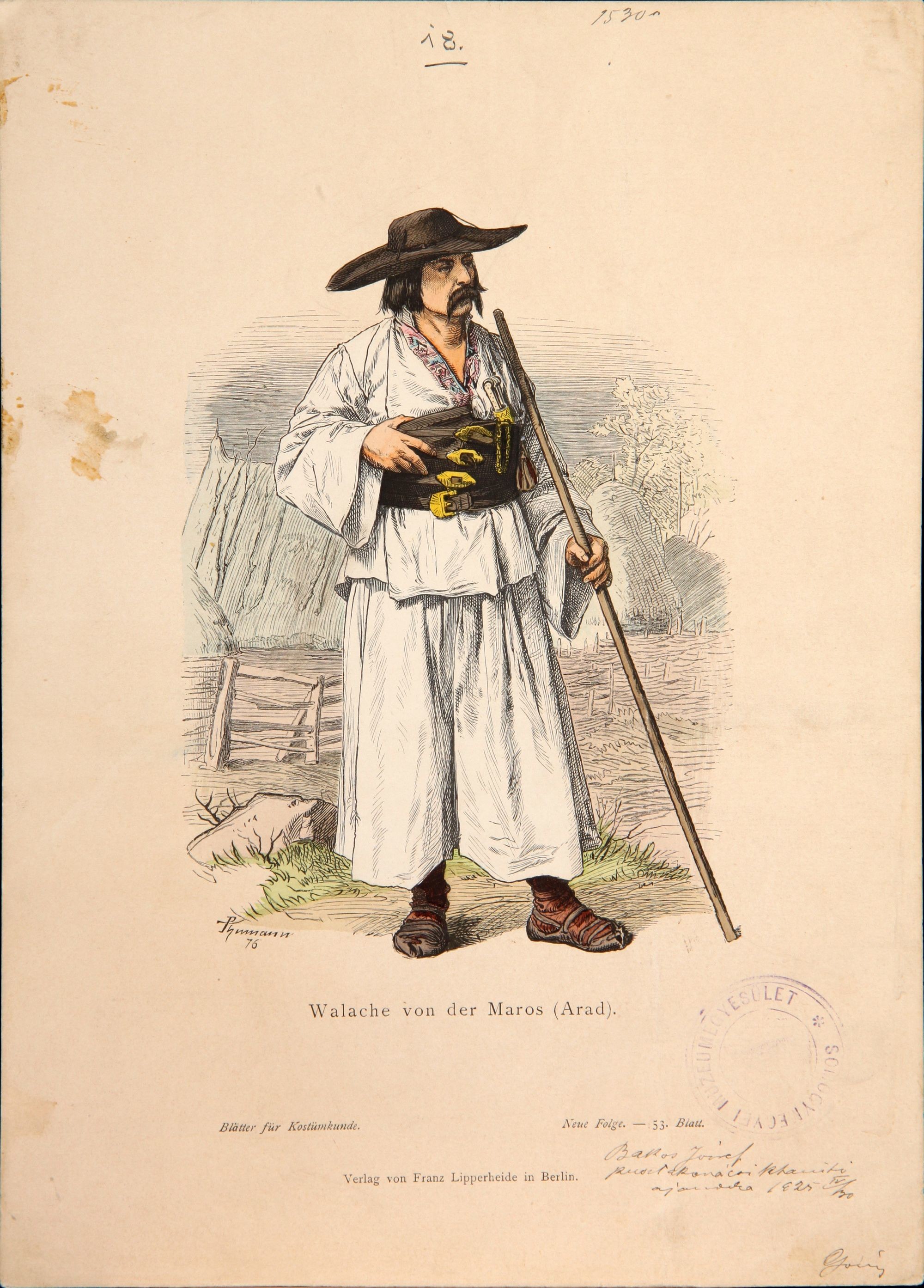 Wolache von der Maros - Kosztümlap 18. (Rippl-Rónai Múzeum CC BY-NC-SA)