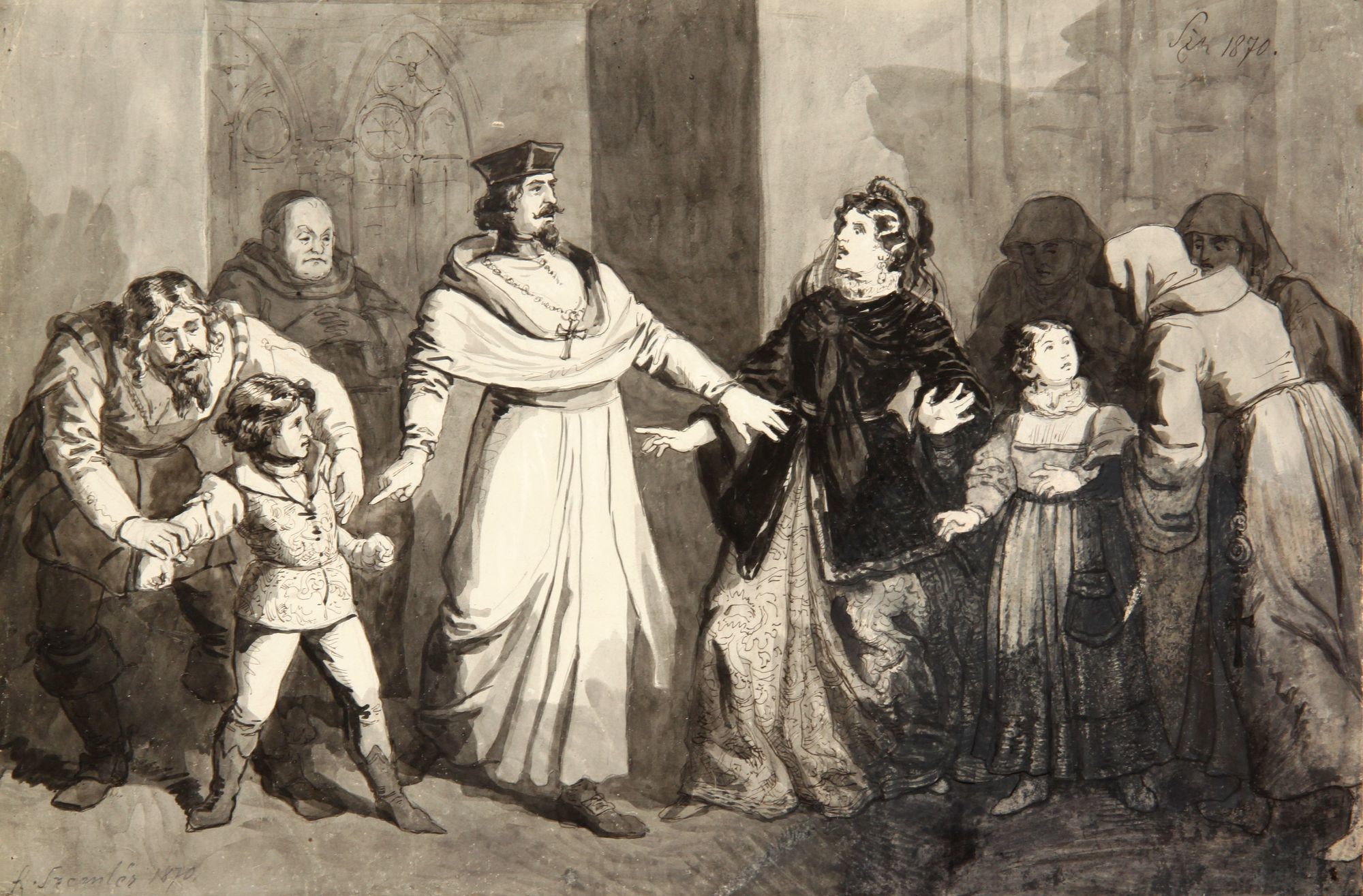 Zrínyi Ilonától elviszik gyermekeit (Rippl-Rónai Múzeum CC BY-NC-SA)