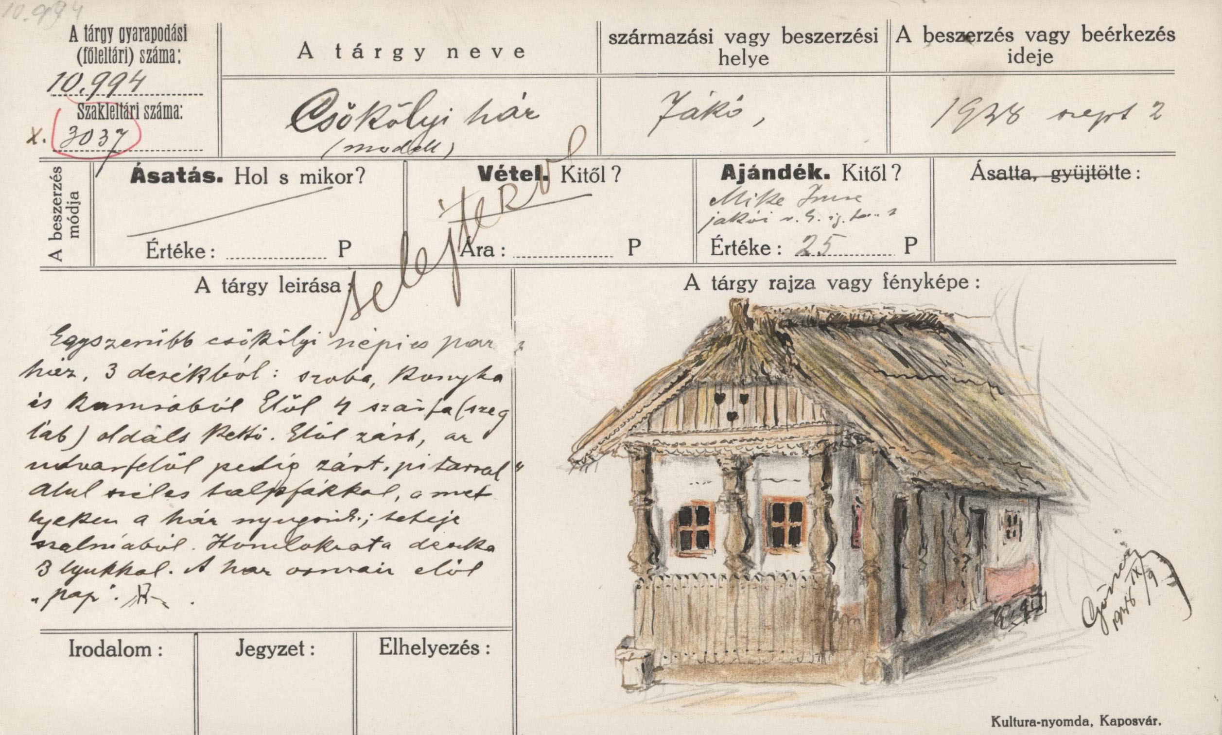 Csökölyi ház modellje (Rippl-Rónai Múzeum CC BY-NC-ND)