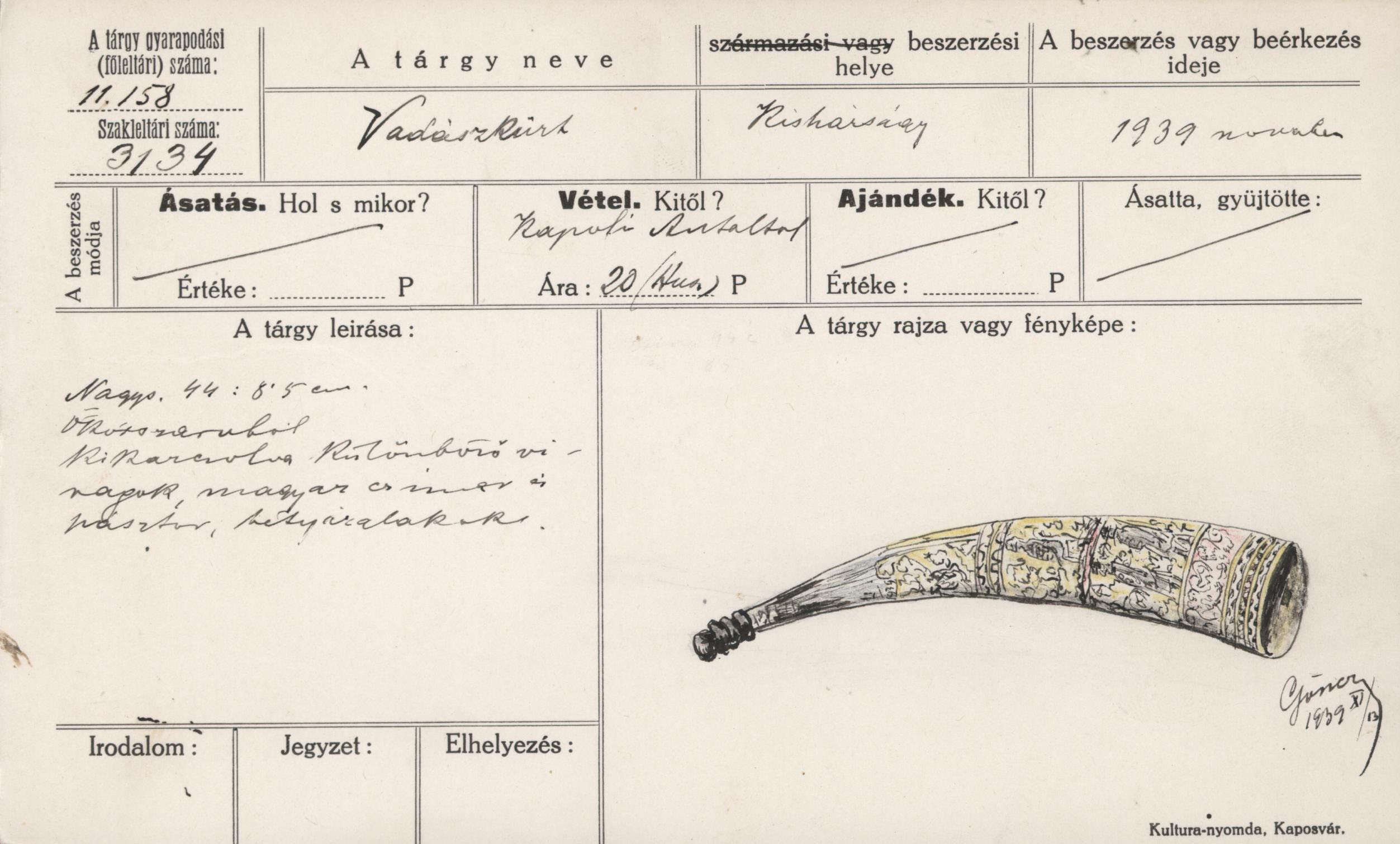 Karczolt kürt (Rippl-Rónai Múzeum CC BY-NC-ND)