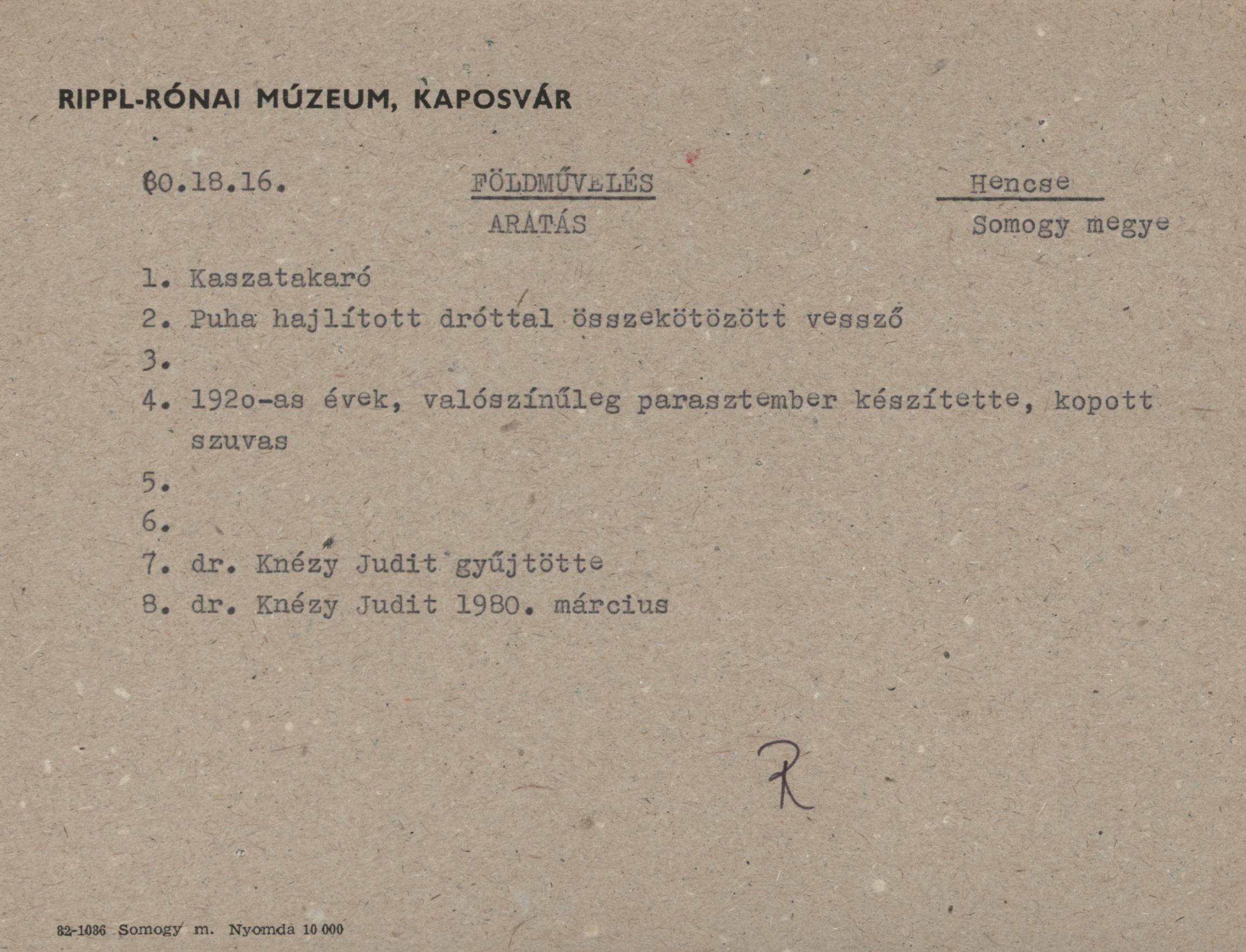 Kaszatakaró "kaszatakaró" (Rippl-Rónai Múzeum CC BY-NC-ND)