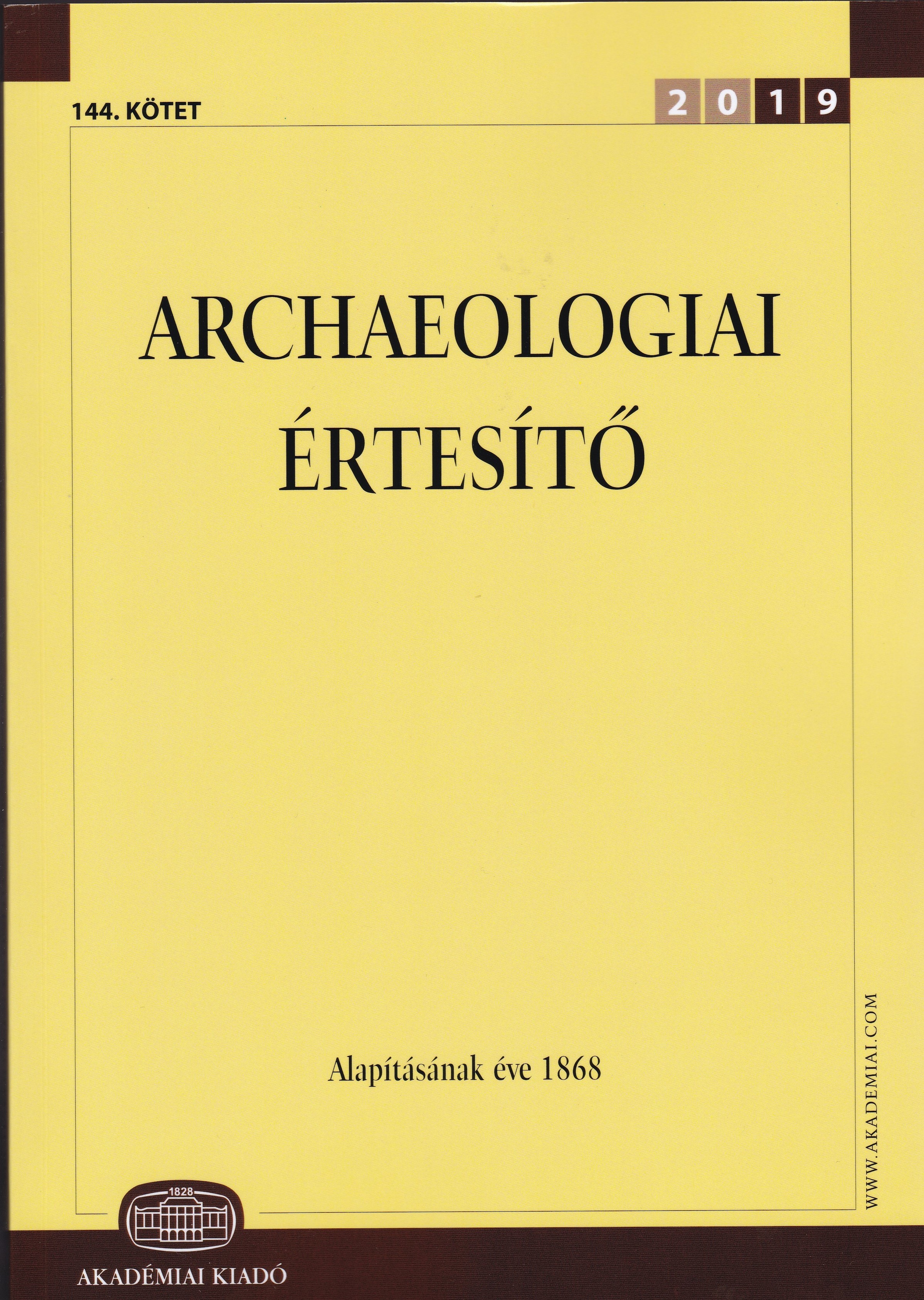 Archaeologiai Értesítő 2019/144. kötet (Rippl-Rónai Múzeum CC BY-NC-ND)