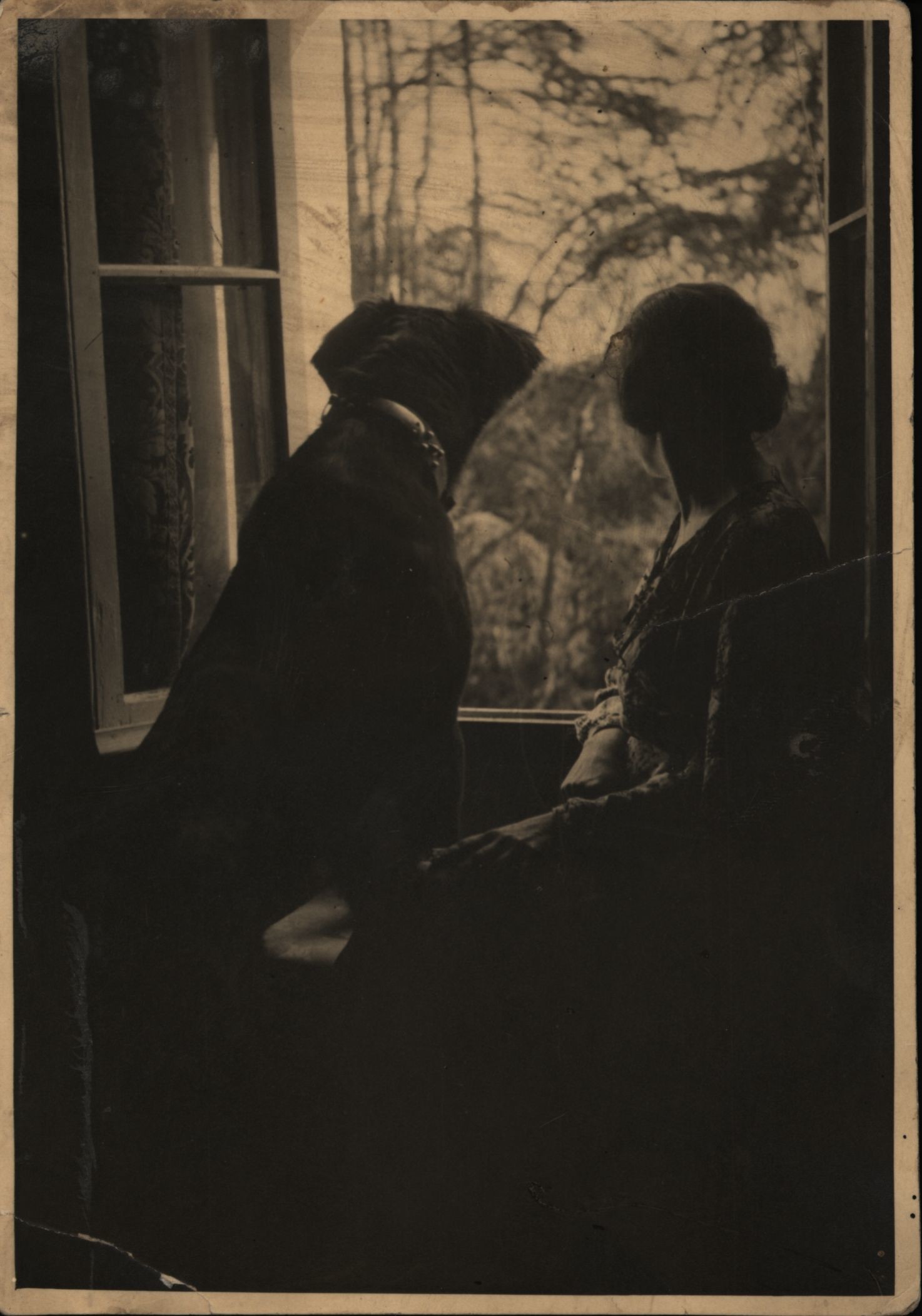 Goszthony Mária kutyával az ablaknál (Rippl-Rónai Múzeum CC BY-NC-SA)