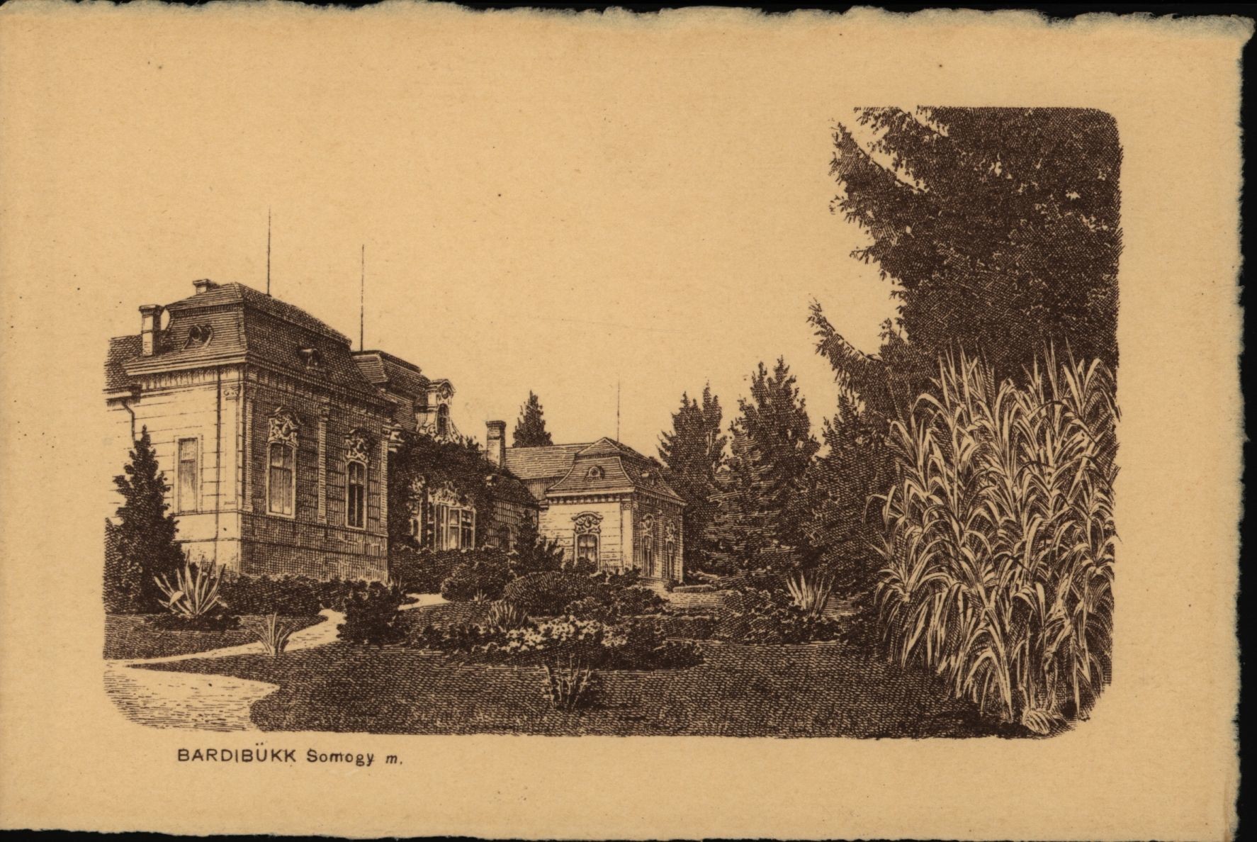Levelezőlap Bárdibükk, nagykastély (Rippl-Rónai Múzeum CC BY-NC-SA)