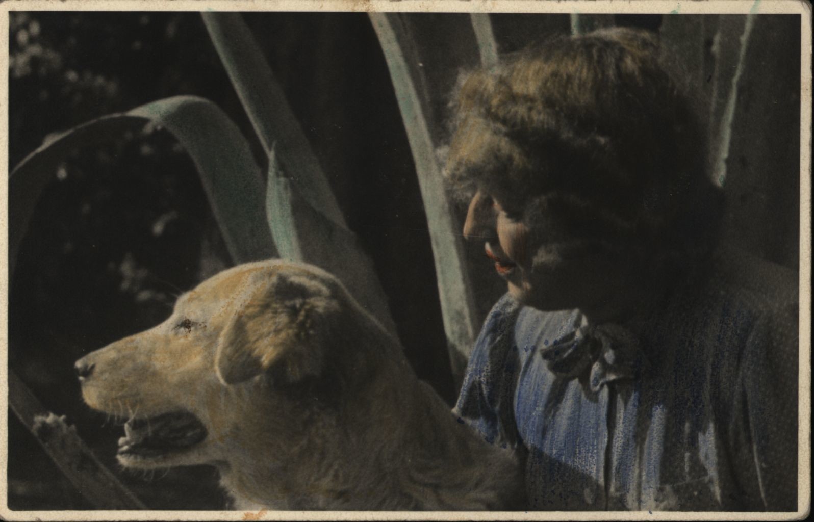 Mária és kutyája színes fénykép (Rippl-Rónai Múzeum CC BY-NC-SA)
