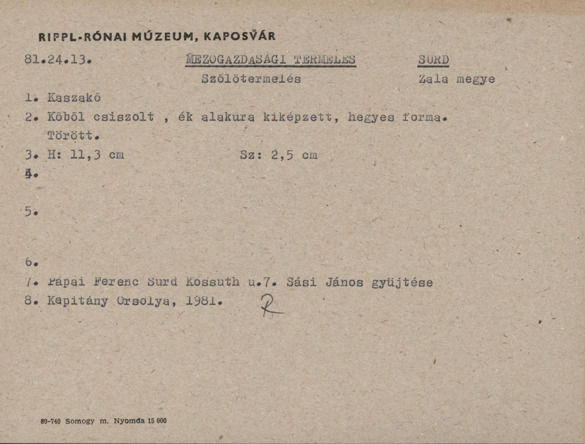 Kaszakő (Rippl-Rónai Múzeum CC BY-NC-SA)
