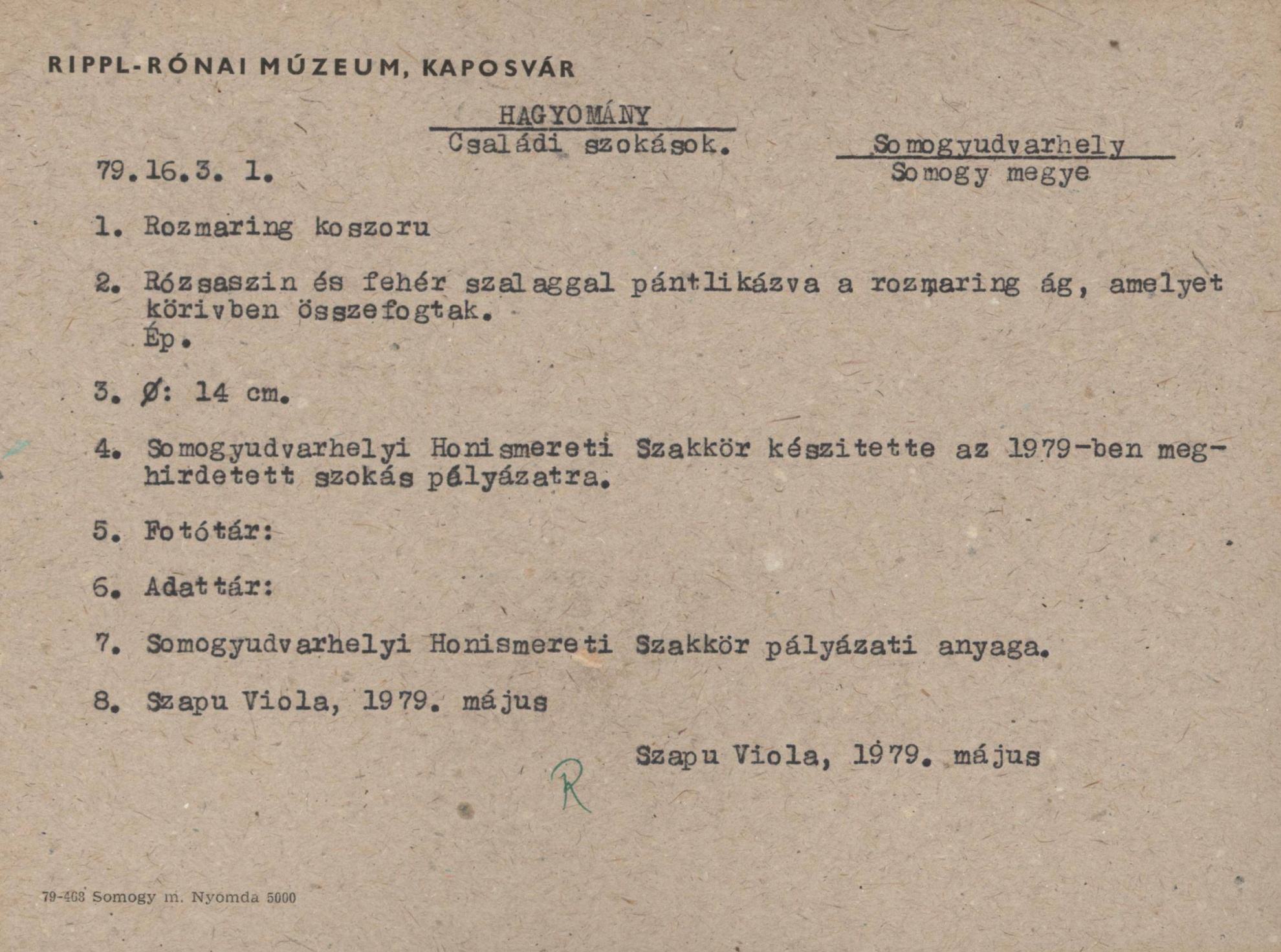Rozmaring koszorú (Rippl-Rónai Múzeum CC BY-NC-SA)