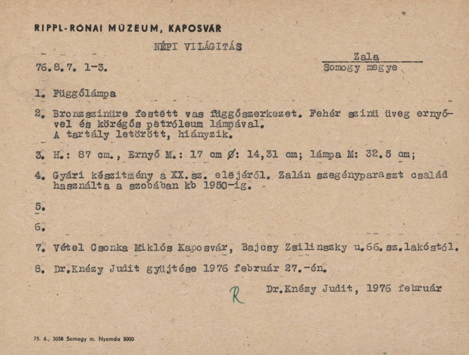 Függőlámpa (Rippl-Rónai Múzeum CC BY-NC-SA)