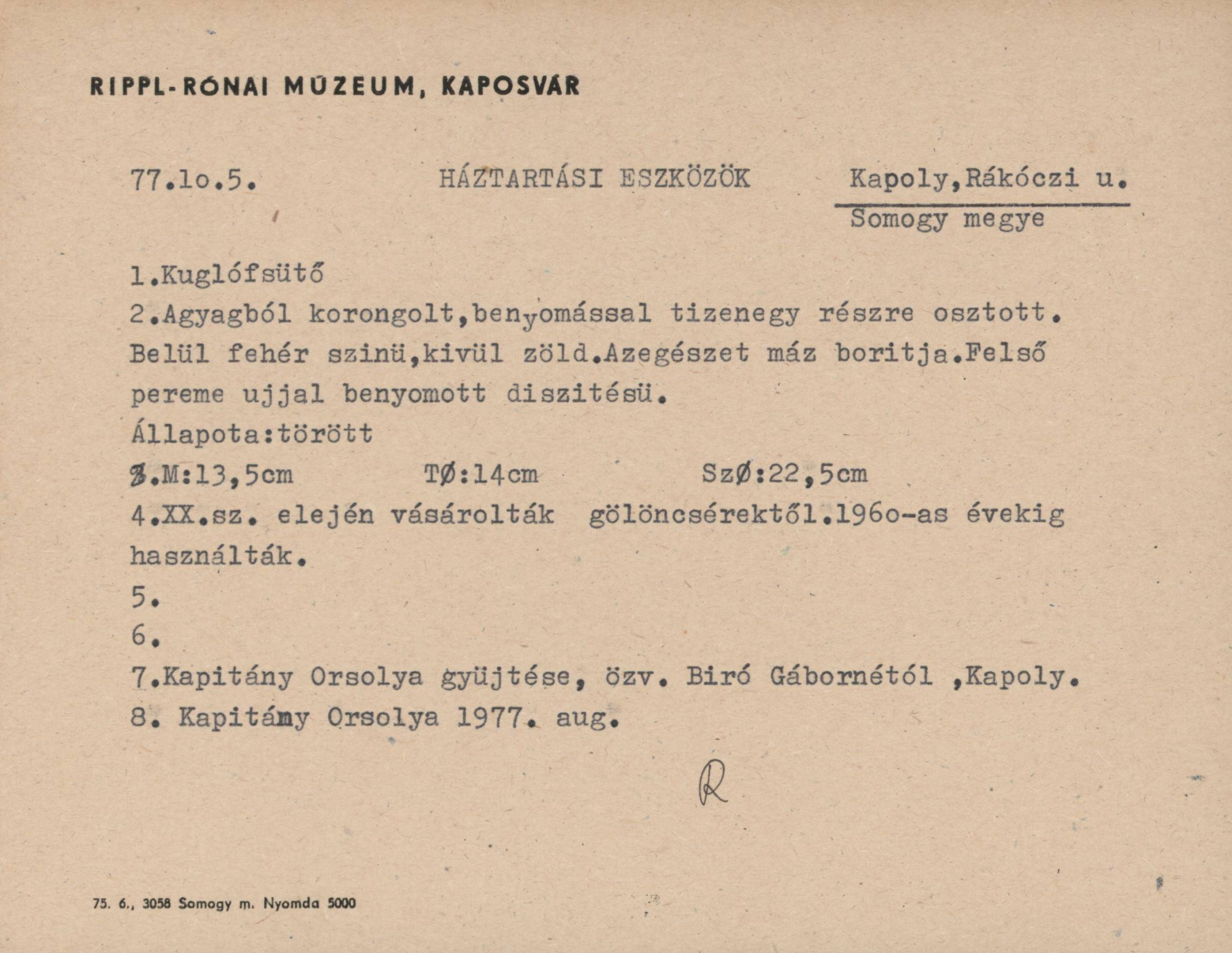Kuglófsütő (Rippl-Rónai Múzeum CC BY-NC-SA)