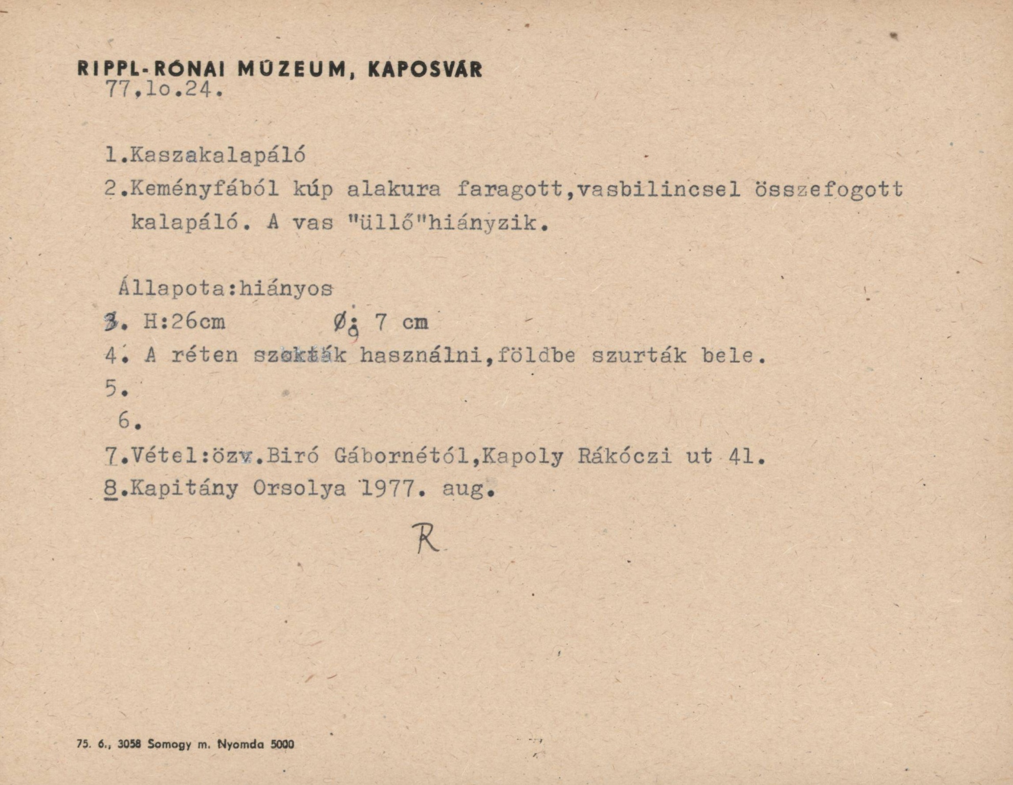 Kaszakalapáló (Rippl-Rónai Múzeum CC BY-NC-SA)
