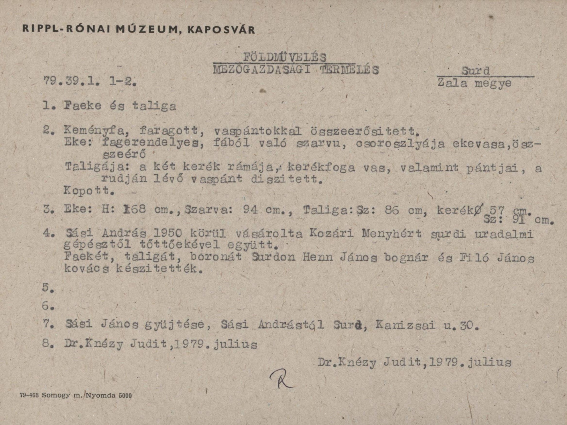 Faeke taligával (Rippl-Rónai Múzeum CC BY-NC-SA)