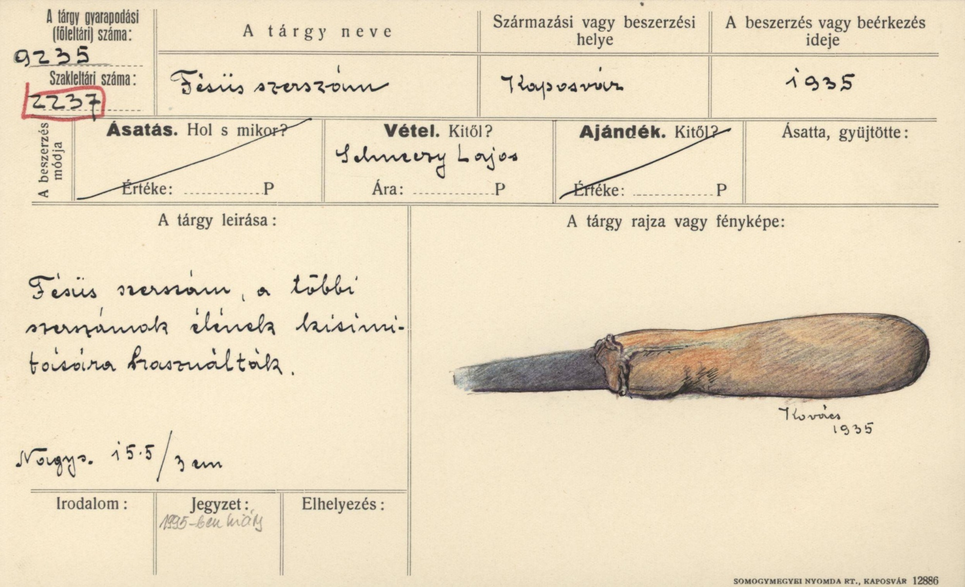 Fésűs szerszám (Rippl-Rónai Múzeum CC BY-NC-SA)