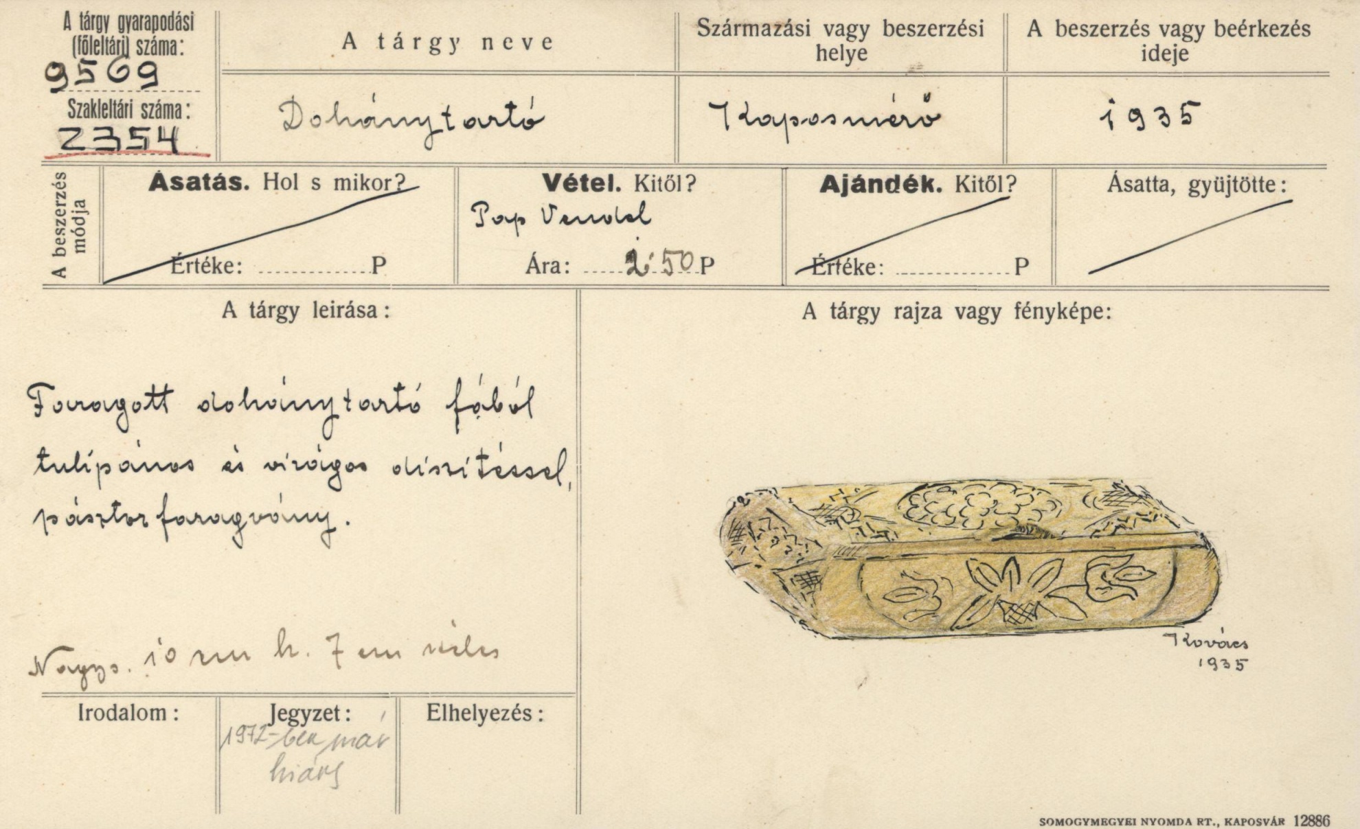 Faragott dohánytartó fából (Rippl-Rónai Múzeum CC BY-NC-SA)