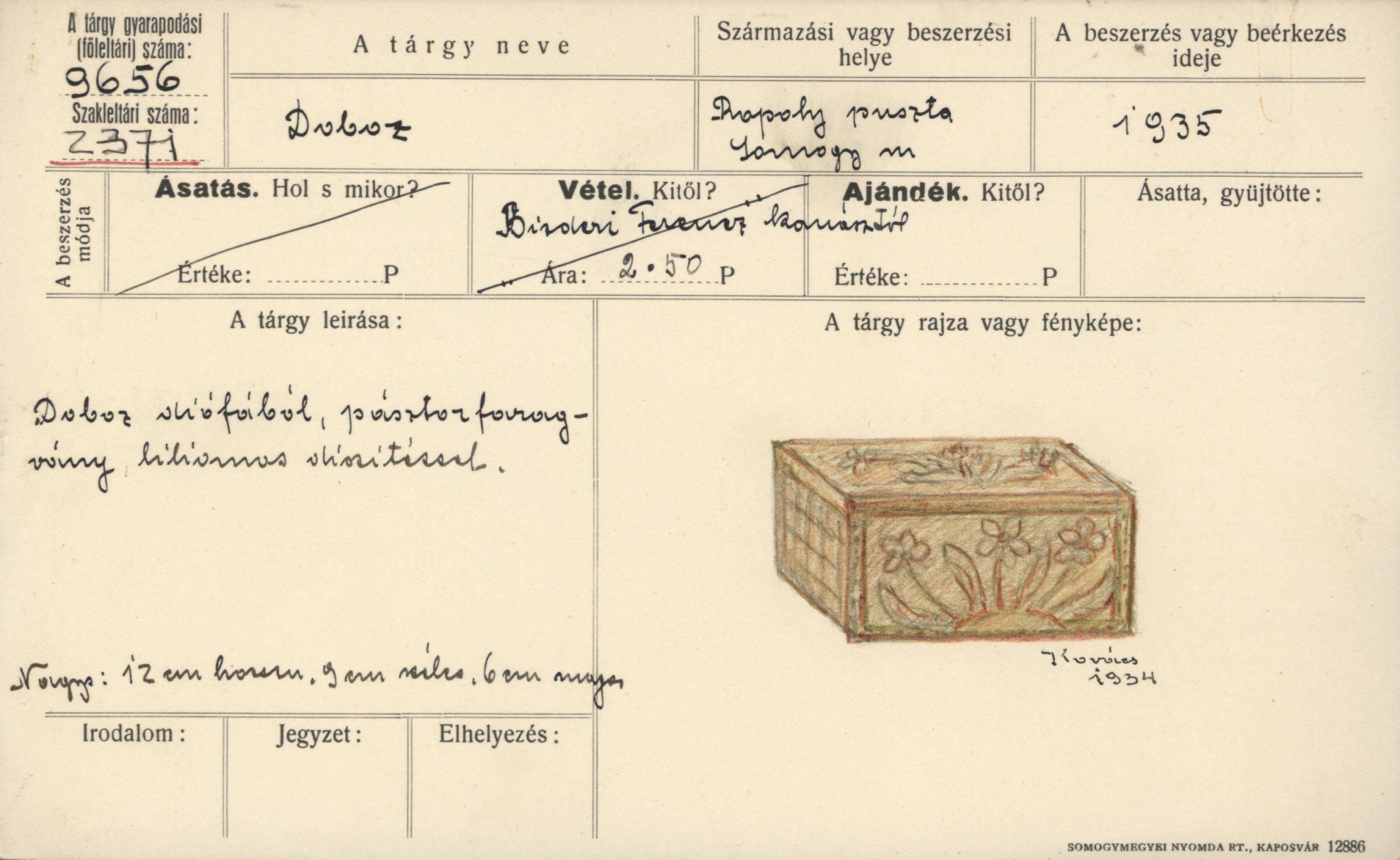 Doboz diófából (Rippl-Rónai Múzeum CC BY-NC-SA)
