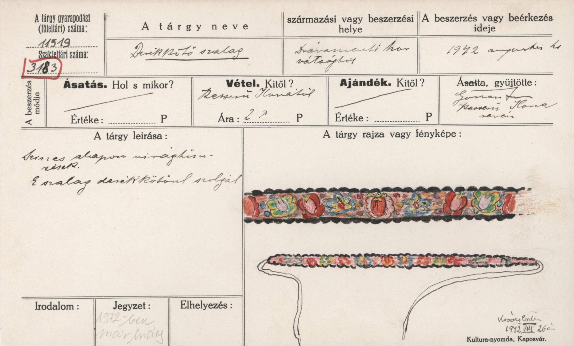 Színes hímzett szalag (Rippl-Rónai Múzeum CC BY-NC-SA)