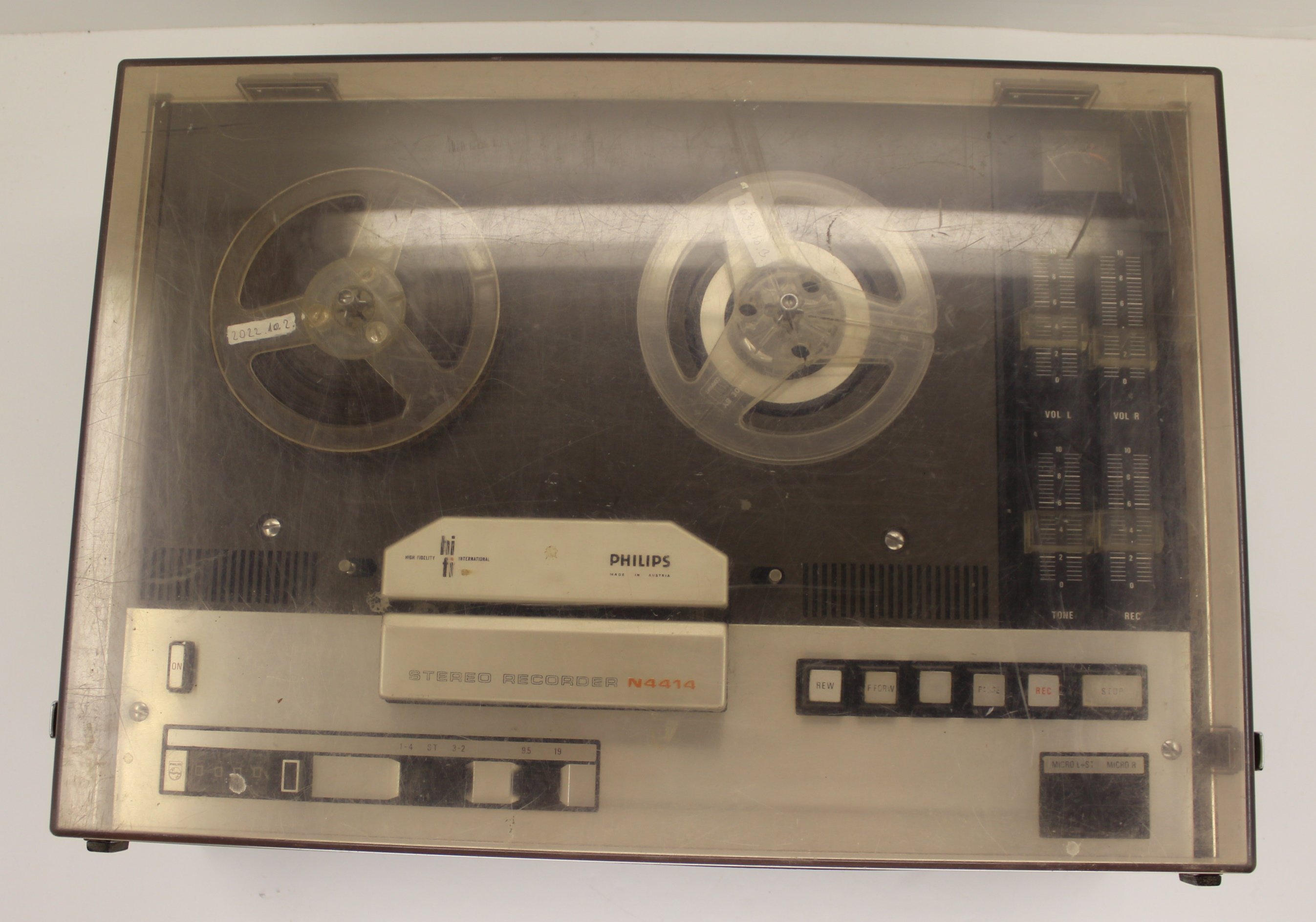 Philips N4414 hordozható orsós magnetofon (Paksi Városi Múzeum - Paksi Képtár CC BY-NC-SA)