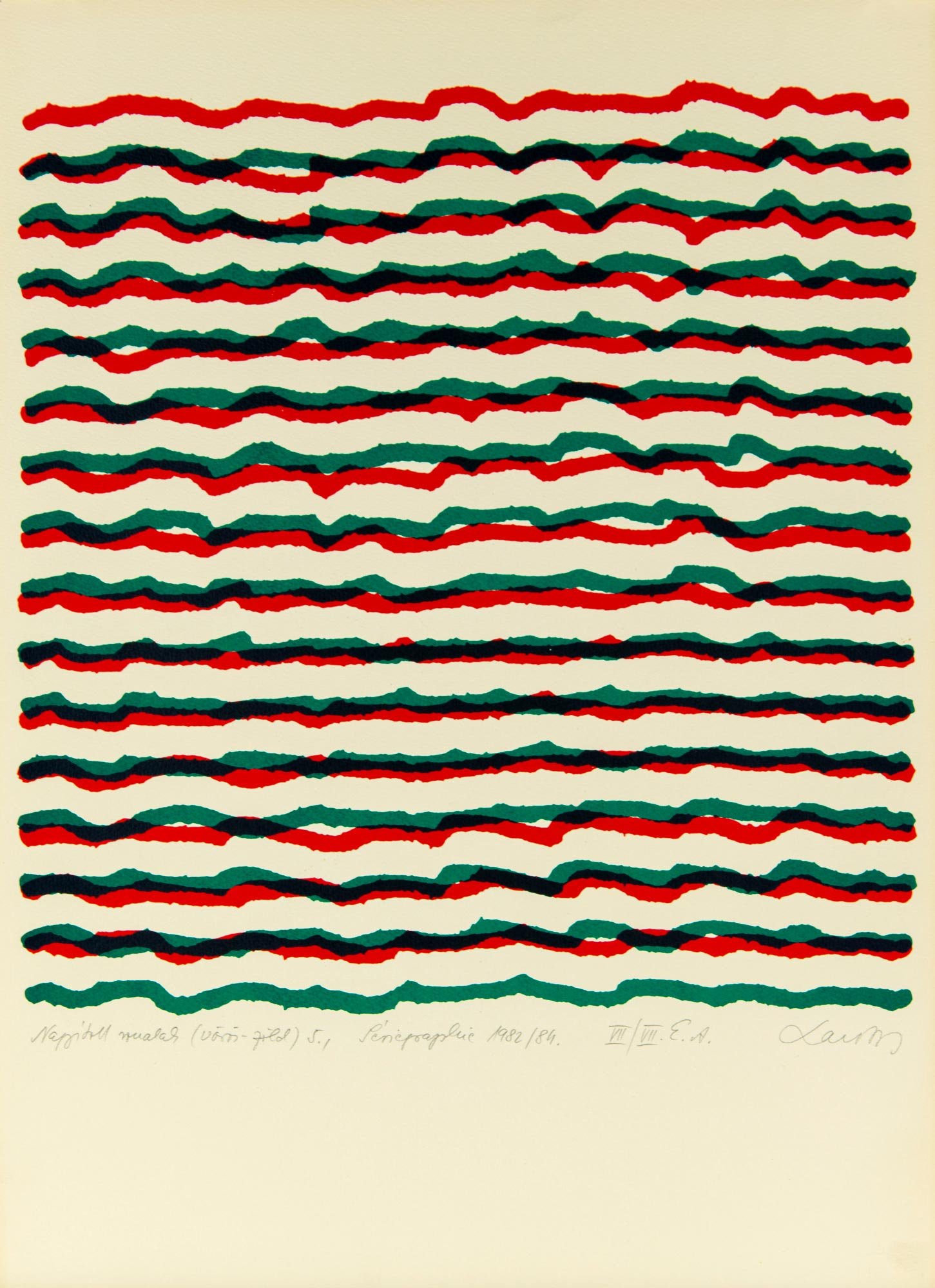 Lantos Ferenc: Nagyított vonalak (vörös-zöld) 5. (Paksi Városi Múzeum - Paksi Képtár CC BY-NC-SA)