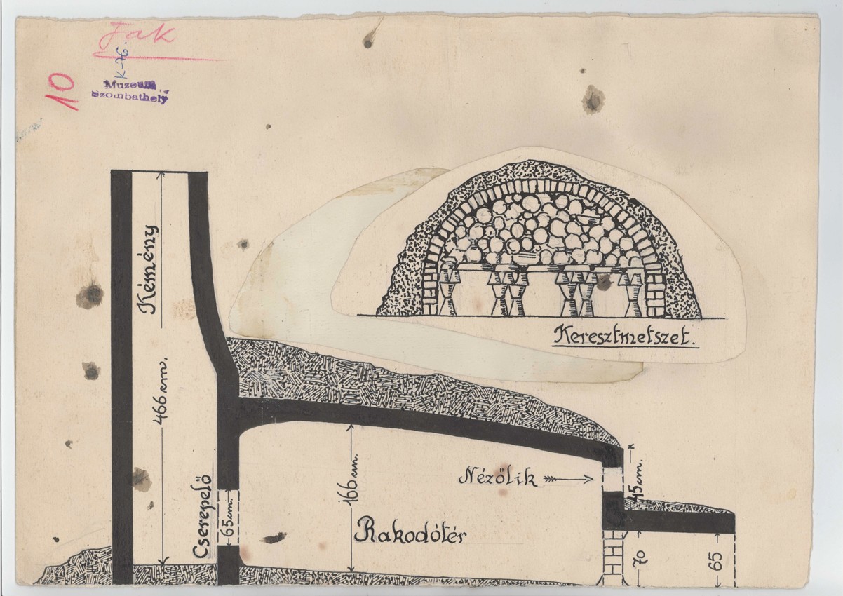 Rajz fazekaskemence szerkezetéről (Savaria Megyei Hatókörű Városi Múzeum, Szombathely CC BY-NC-SA)
