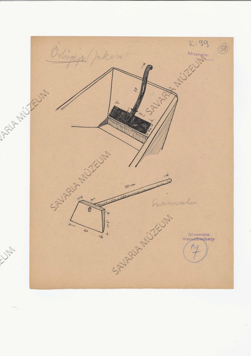Tökmagolaj készítő eszközök rajza (Savaria Megyei Hatókörű Városi Múzeum, Szombathely CC BY-NC-SA)