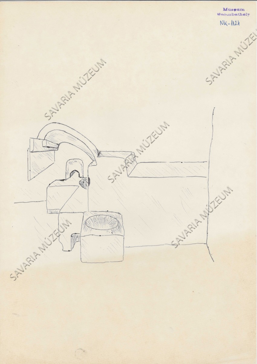 Tüzelőberendezés rajza (Savaria Megyei Hatókörű Városi Múzeum, Szombathely CC BY-NC-SA)