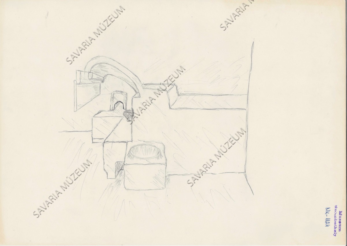 Tüzelőberendezés rajza (Savaria Megyei Hatókörű Városi Múzeum, Szombathely CC BY-NC-SA)