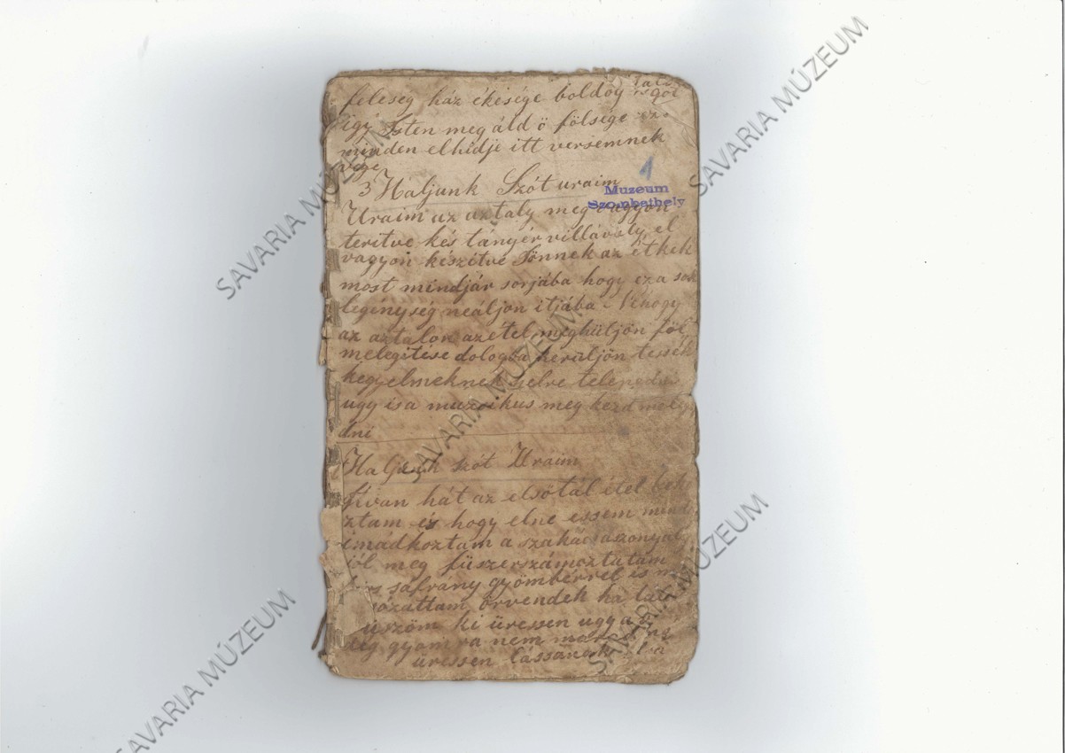 Kéziratos vőfélykönyv (Savaria Megyei Hatókörű Városi Múzeum, Szombathely CC BY-NC-SA)