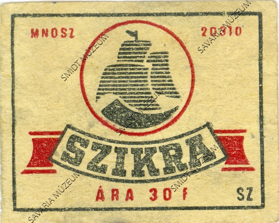 Gyufacímke, Szélmalom, Szikra gyufa (Smidt Múzeum, Szombathely CC BY-NC-SA)