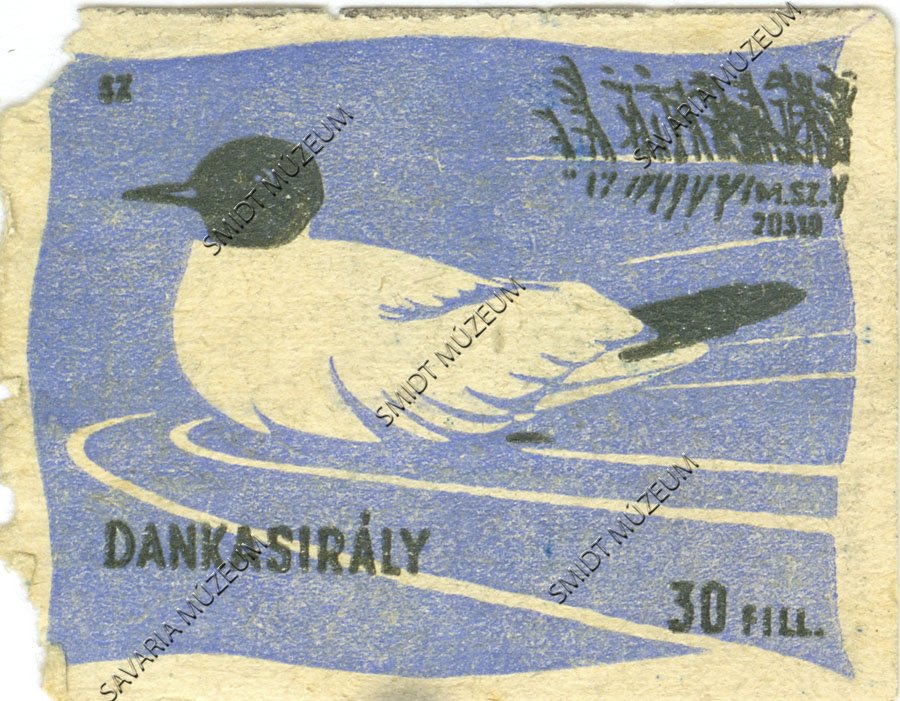 Gyufacímke, Vízimadarak, Dankasirály (Smidt Múzeum, Szombathely CC BY-NC-SA)