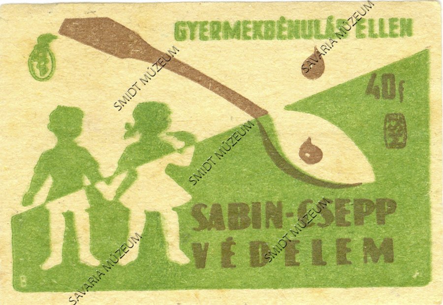 Gyufacímke, Sabin-csepp (Smidt Múzeum, Szombathely CC BY-NC-SA)