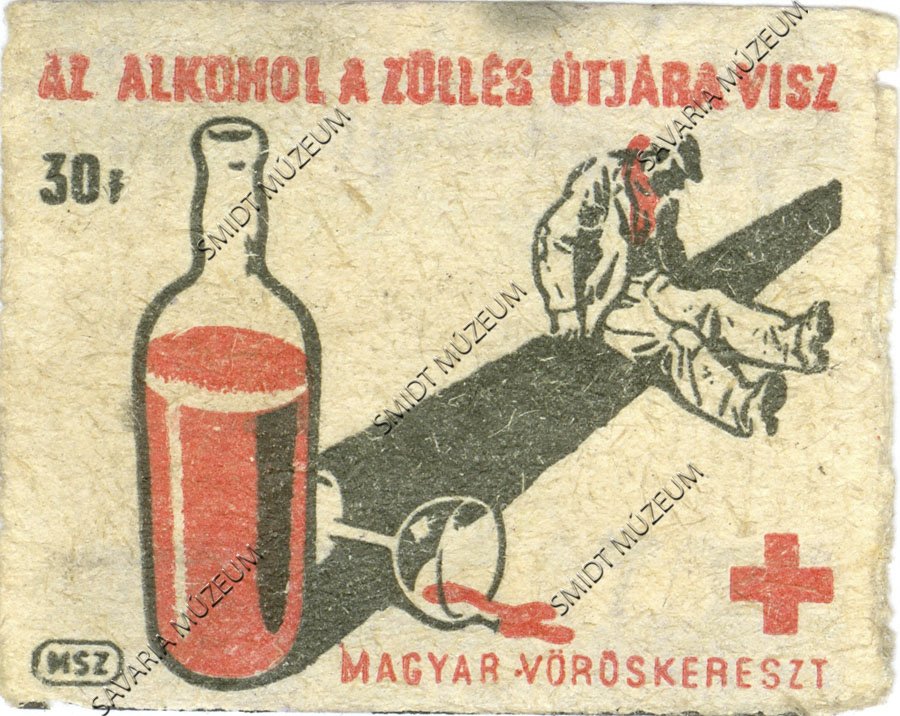 Gyufacímke, Magyar Vöröskereszt (Smidt Múzeum, Szombathely CC BY-NC-SA)