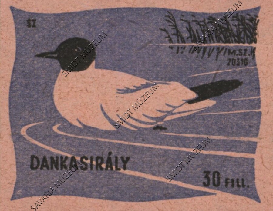 Gyufacímke, Vízimadarak, Dankasirály (Smidt Múzeum, Szombathely CC BY-NC-SA)
