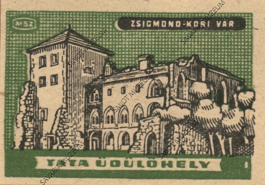 Gyufacímke, Komárom megye, Tata üdülőhely, Zsigmond-kori vár (Smidt Múzeum, Szombathely CC BY-NC-SA)